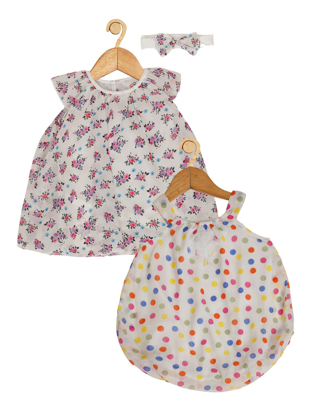 

Creative Kids Infant Girls Pack of 2 Printed Romper, White