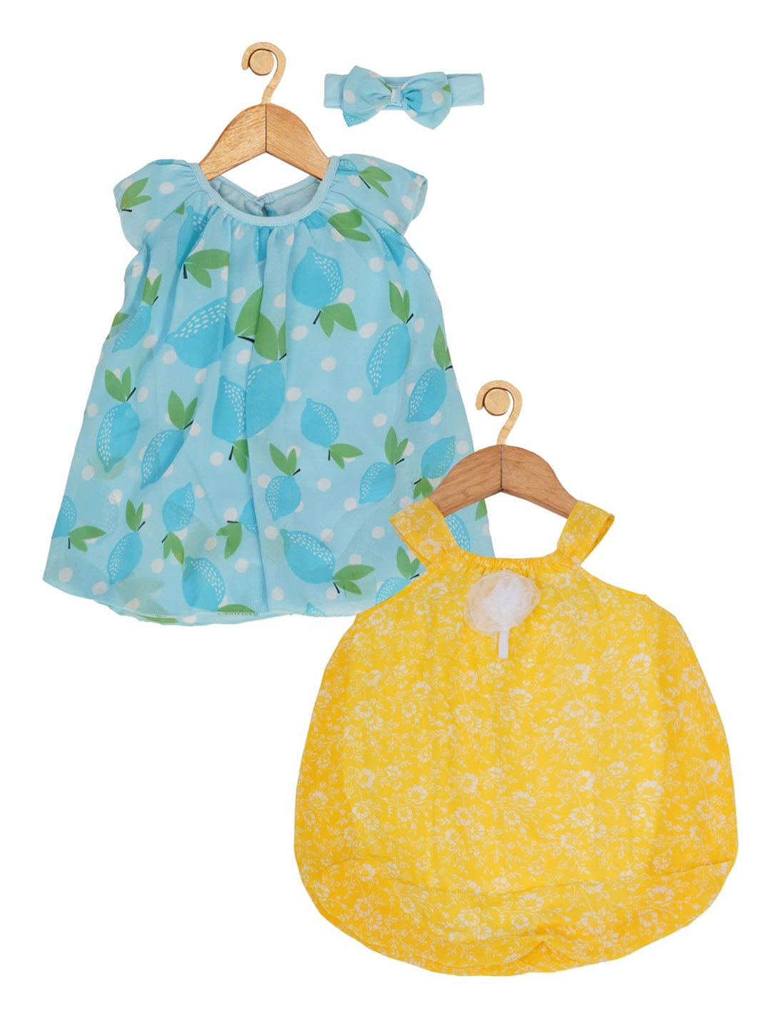 

Creative Kids Infant Girls Pack of 2 Printed Romper, Turquoise blue