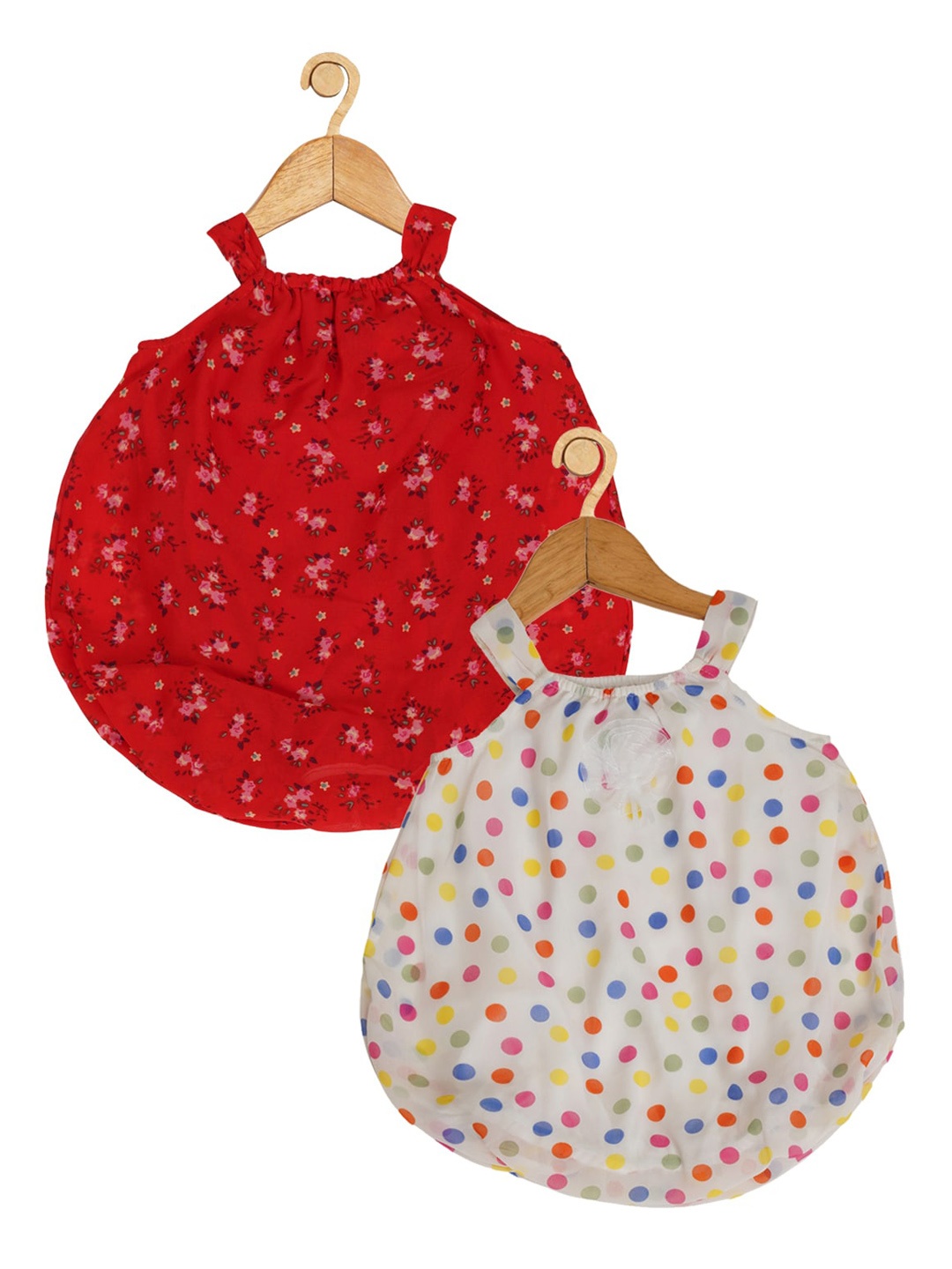 

Creative Kids Infant Pack of 2 Printed Romper Dresses, White