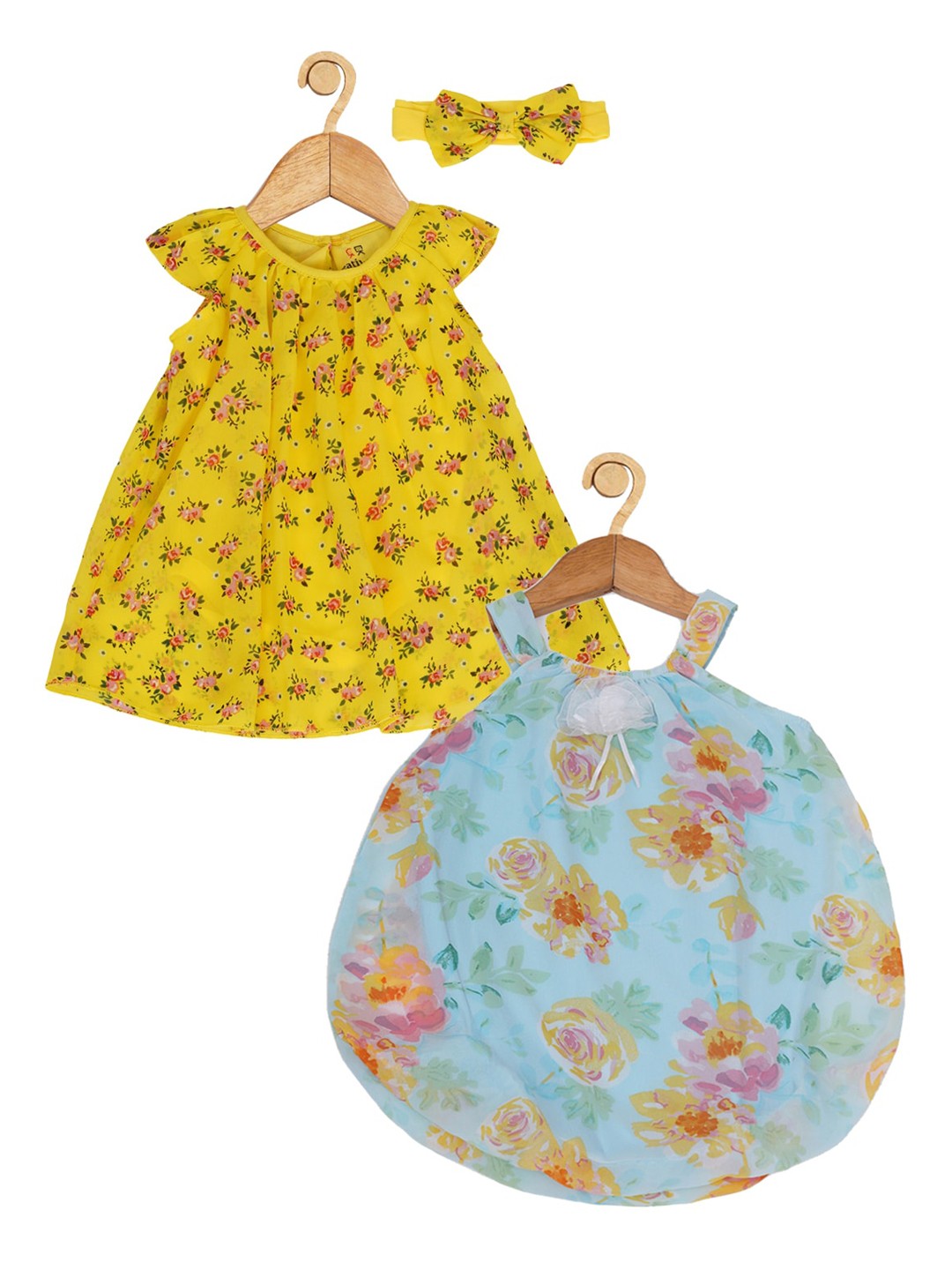 

Creative Kids Infant Pack of 2 Printed Romper Dresses, Turquoise blue