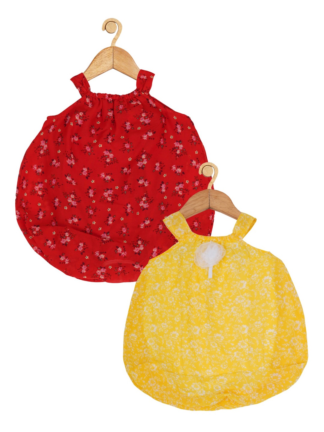 

Creative Kids Infant Pack of 2 Printed Romper Dresses, Yellow