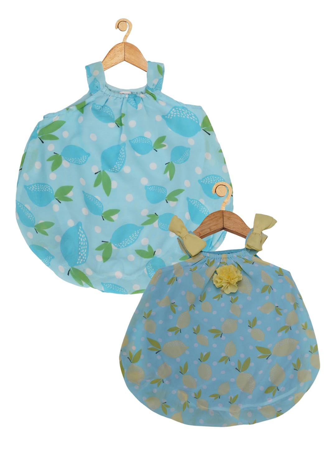 

Creative Kids Infant Girls Pack Of 2 Printed Romper, Turquoise blue