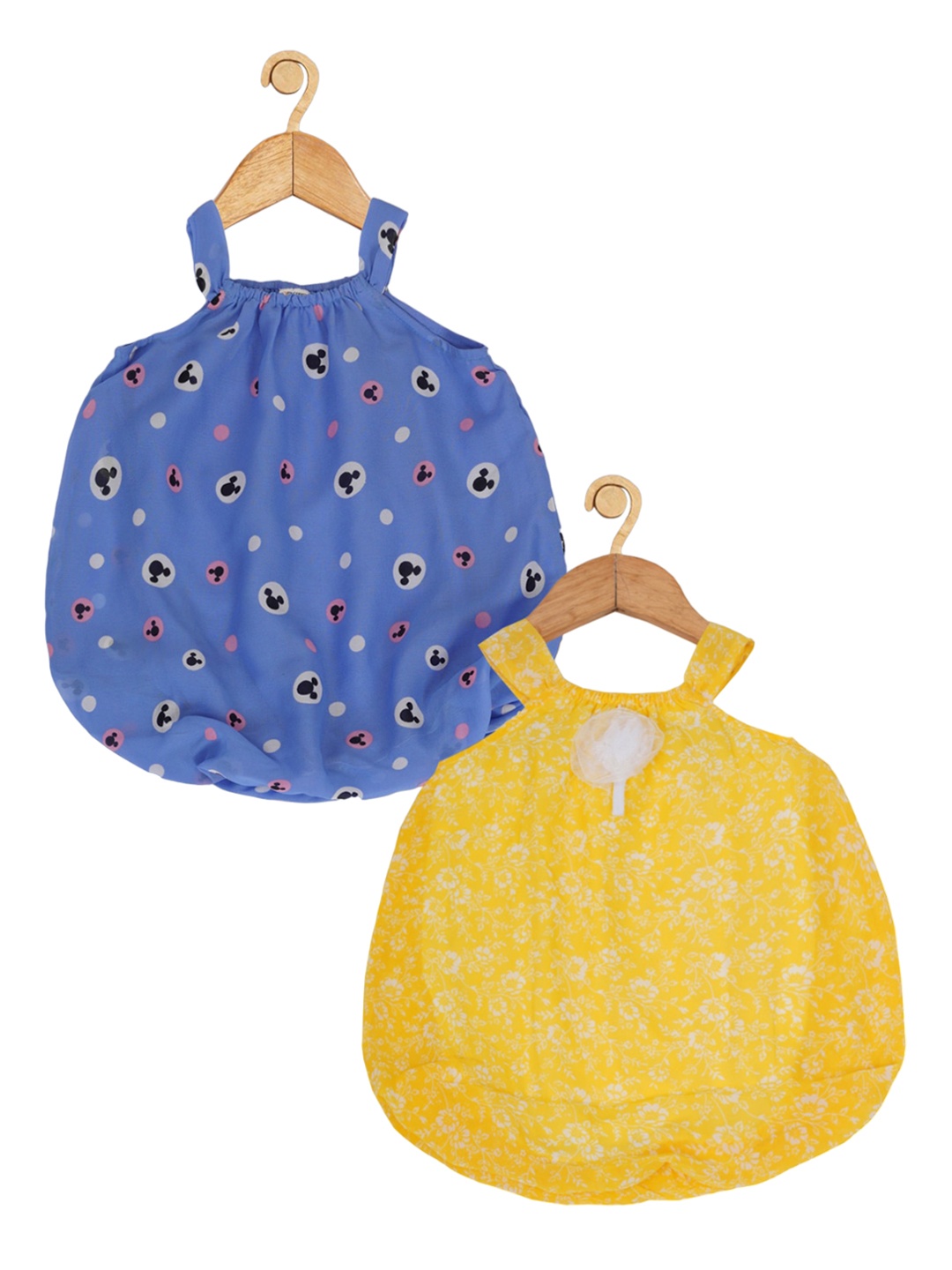 

Creative Kids Infant Girls Pack Of 2 Printed Romper, Yellow