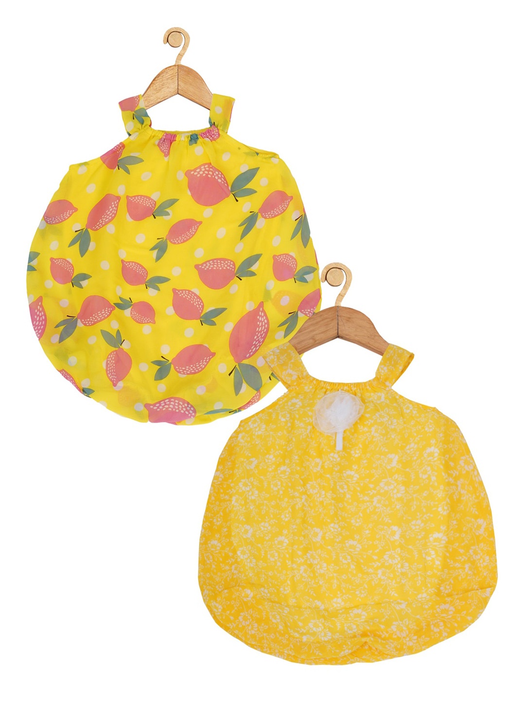 

Creative Kids Infant Girls Pack Of 2 Printed Romper, Yellow