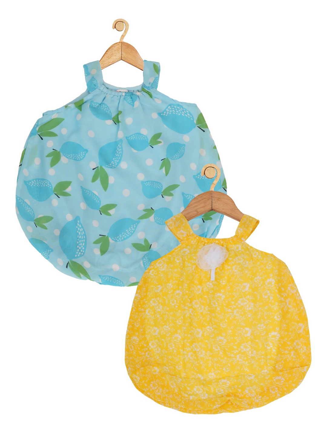 

Creative Kids Infant Girls Pack Of 2 Printed Romper, Yellow