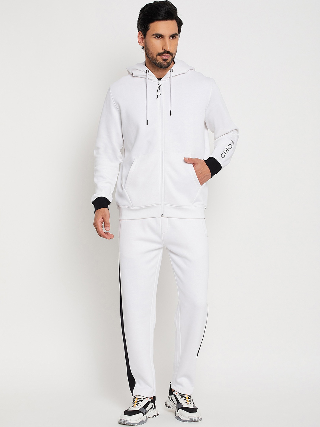 

EDRIO Cotton Hooded Tracksuits, White