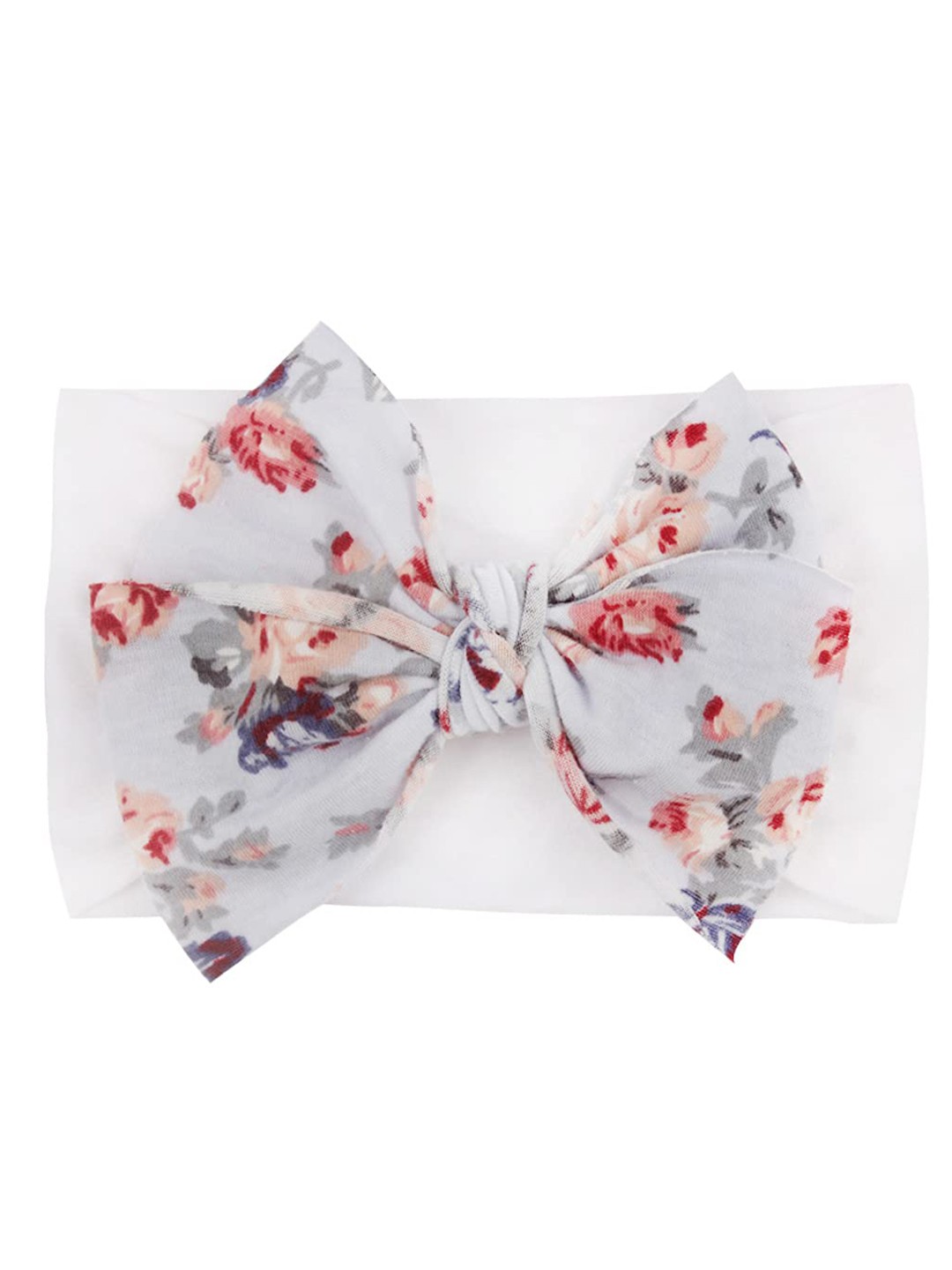 

SYGA Infants Girls Floral Printed Bow Stretchable Headband, White