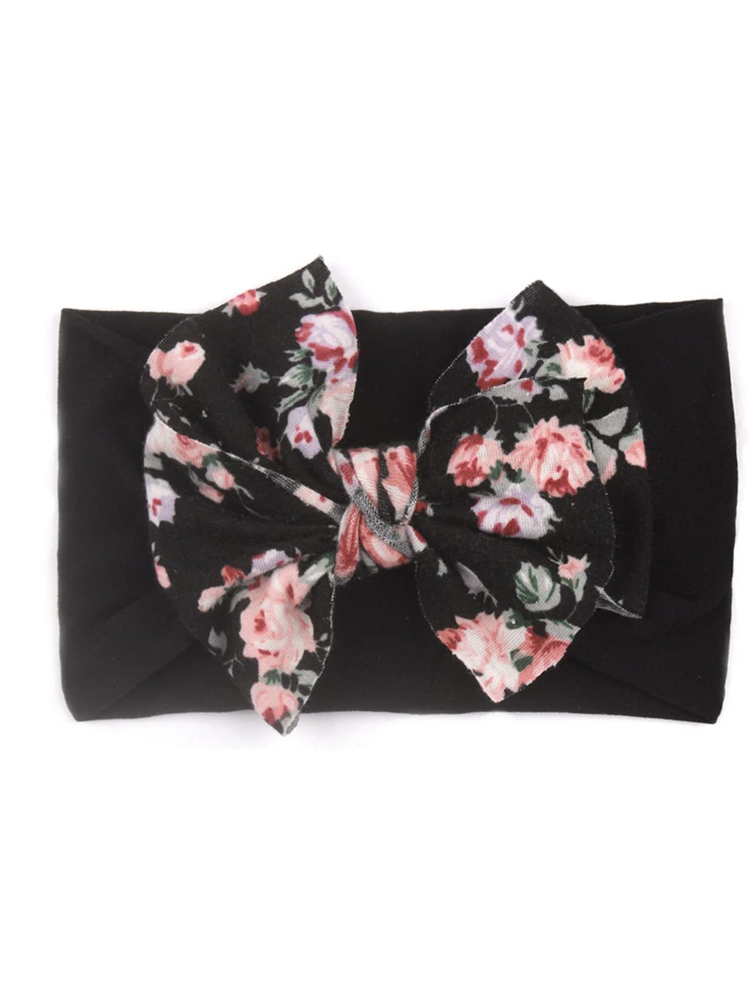 

SYGA Infants Girls Floral Printed Bow Stretchable Headband, Black