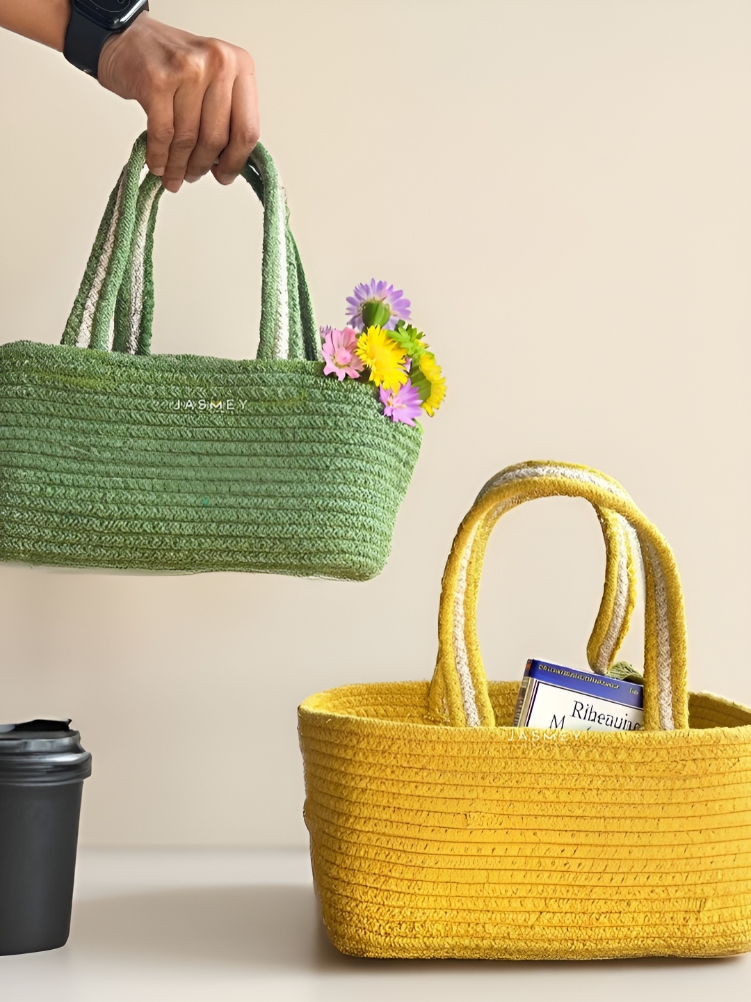 

JASMEY HOMES Yellow & Green 2 Pieces Reusable Wardrobe Multi-Utility Organiser