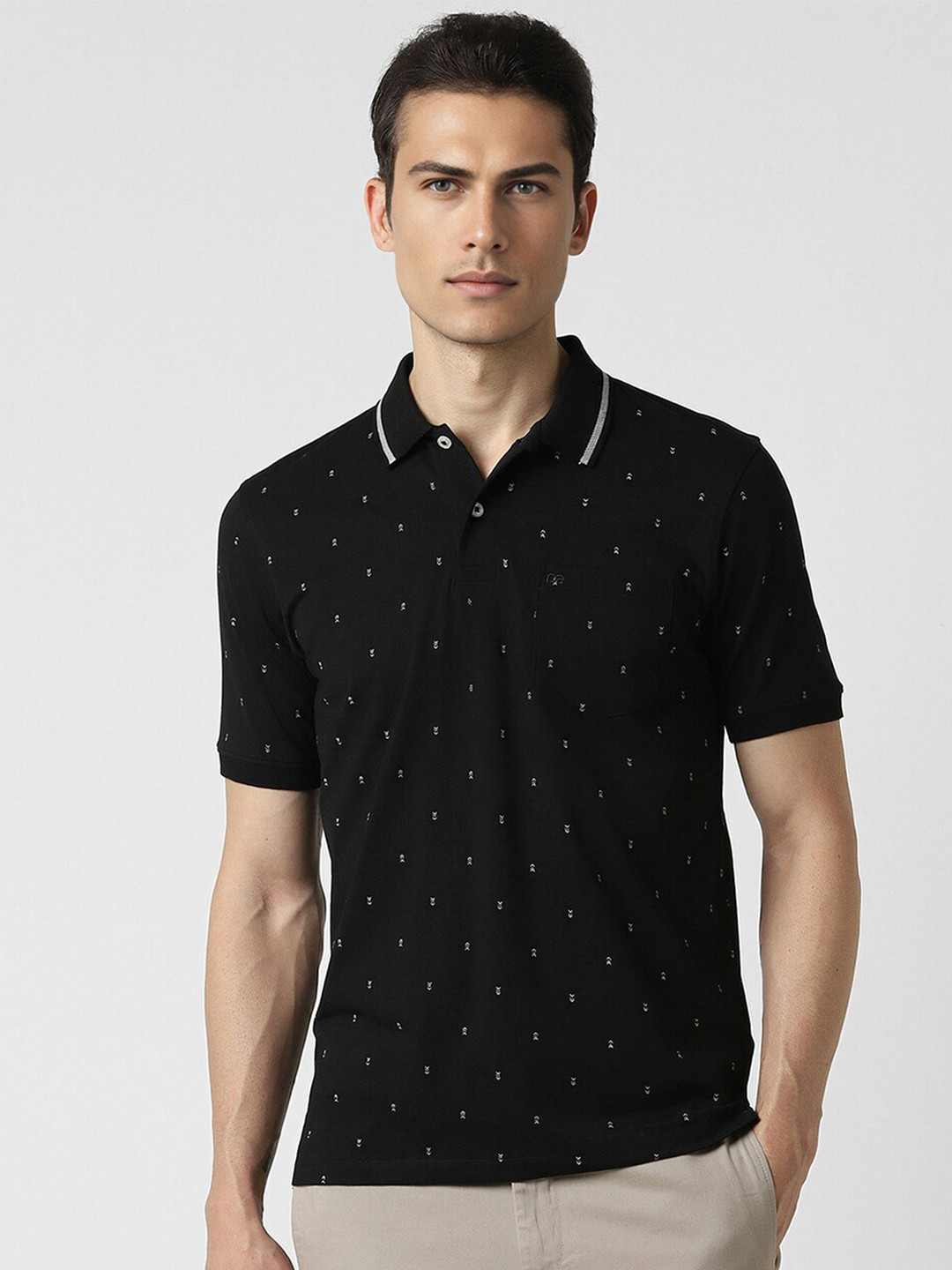 

Peter England Conversational Printed Polo Collar T-shirt, Black