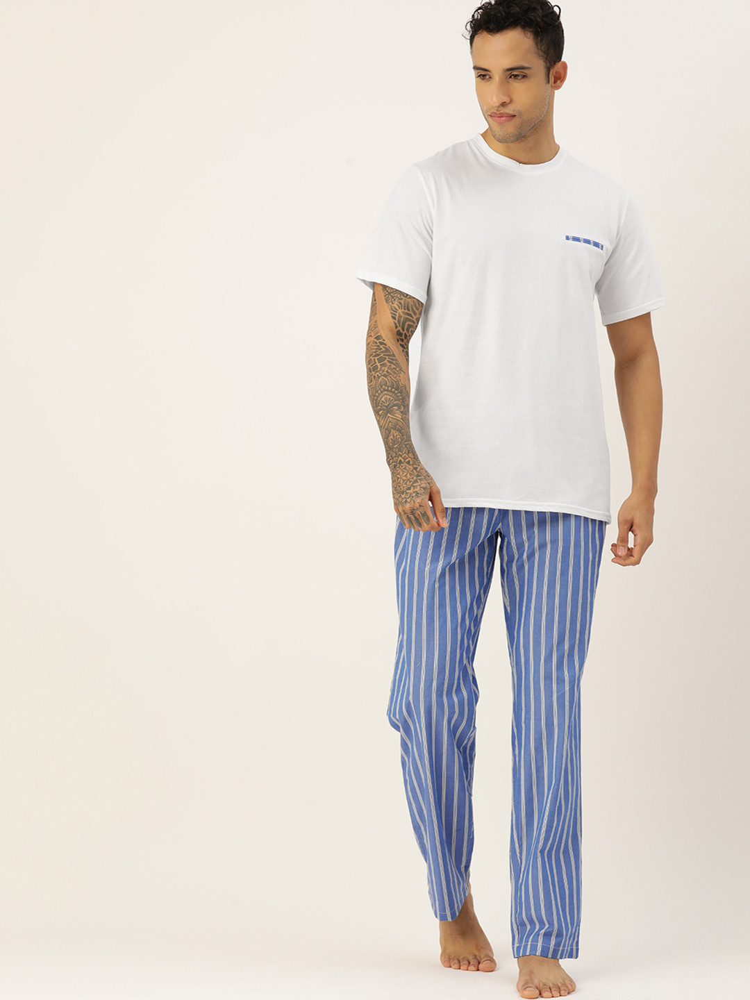 

ETC Men Pure Cotton Night suit, White