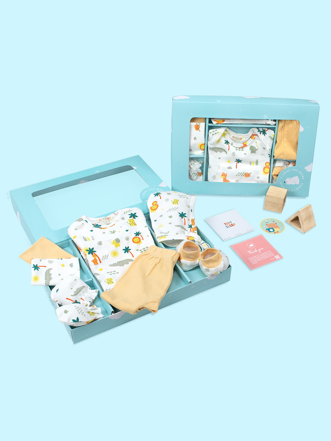 

TIDY SLEEP Infants 6-Pcs Printed Pure Cotton Baby Apparel Gift Set, White