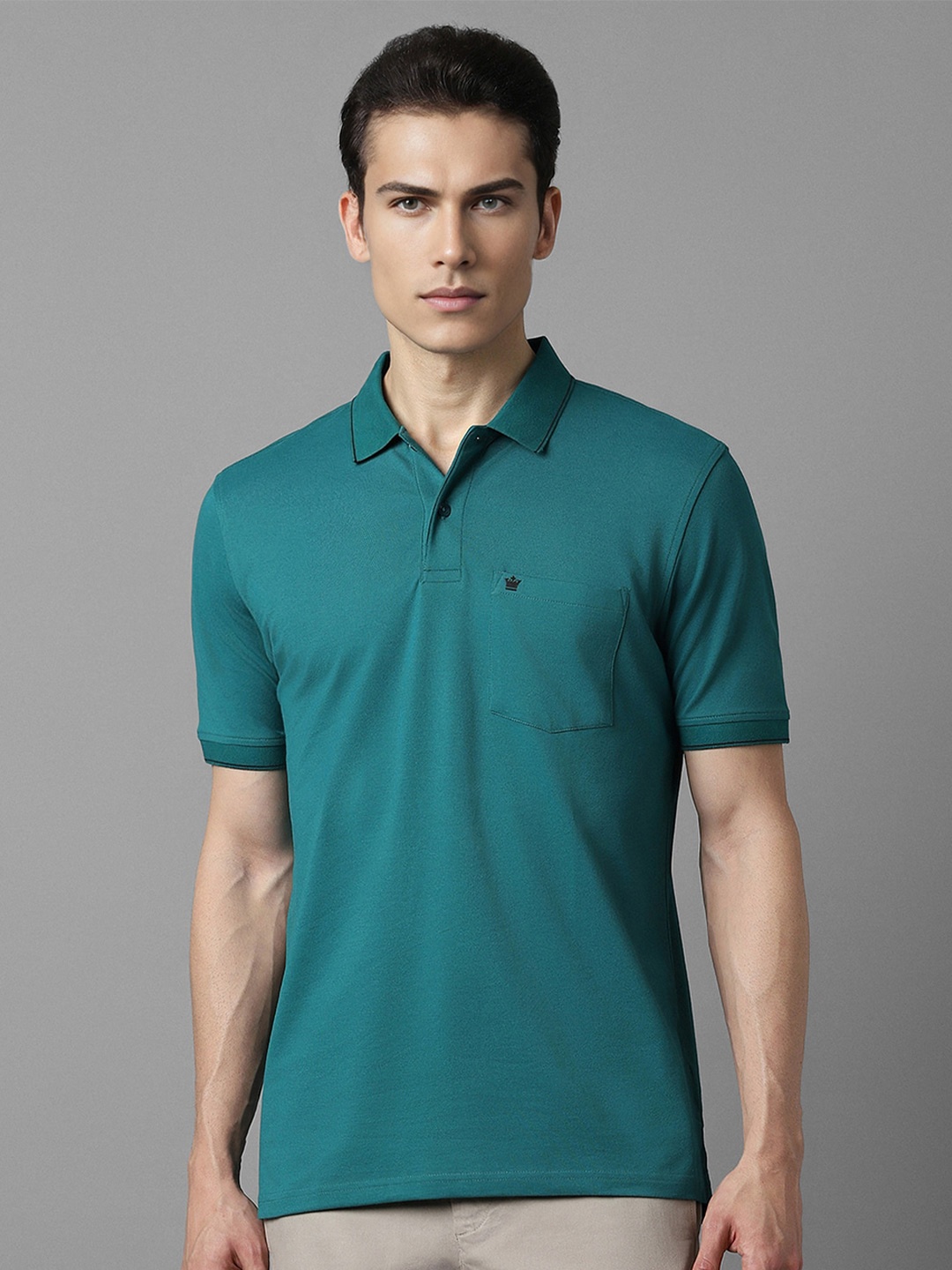 

Louis Philippe Polo Collar Cotton T-shirt, Green