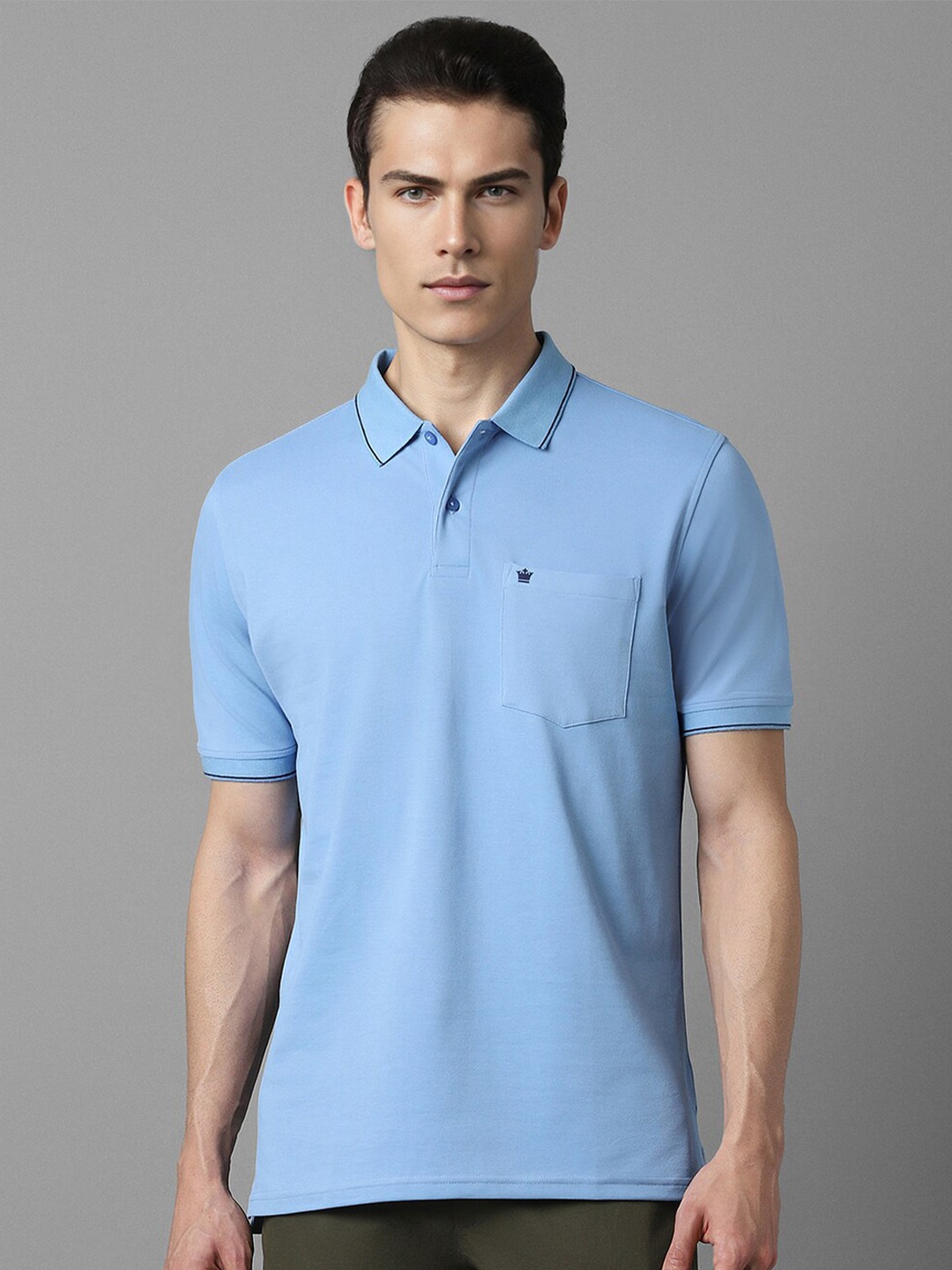 

Louis Philippe Polo Collar Cotton T-shirt, Blue