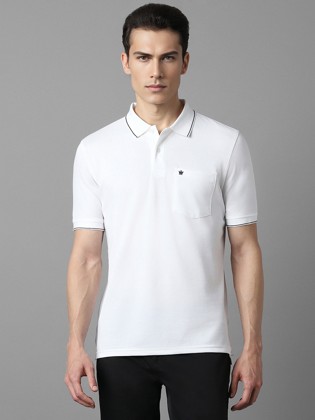 

Louis Philippe Men Polo Collar Pockets T-shirt, White