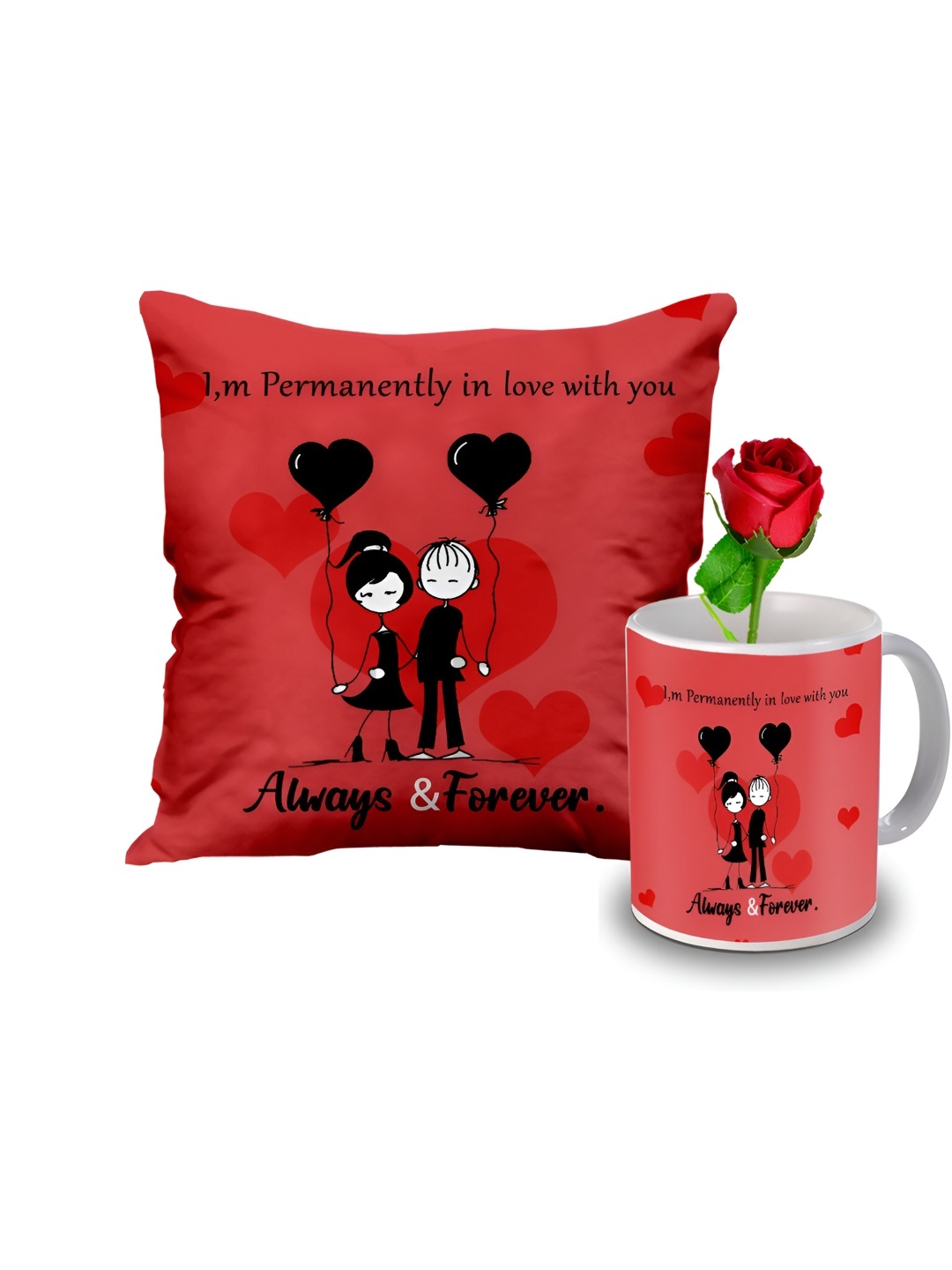 

ME & YOU Red 3 Pieces Printed Valentine Gifts Set