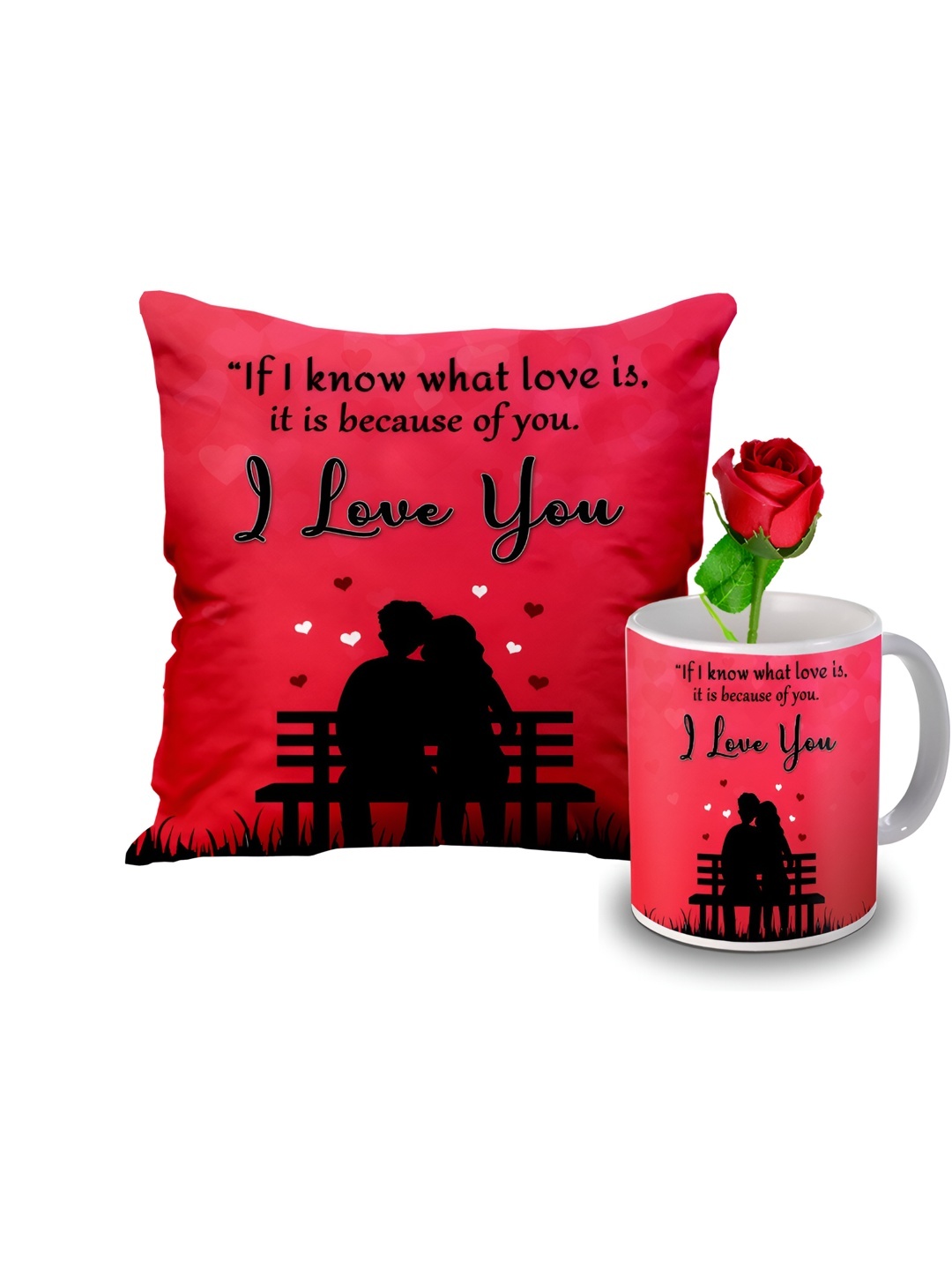 

ME & YOU Red & Black 3 Pieces Printed Home Gift Set