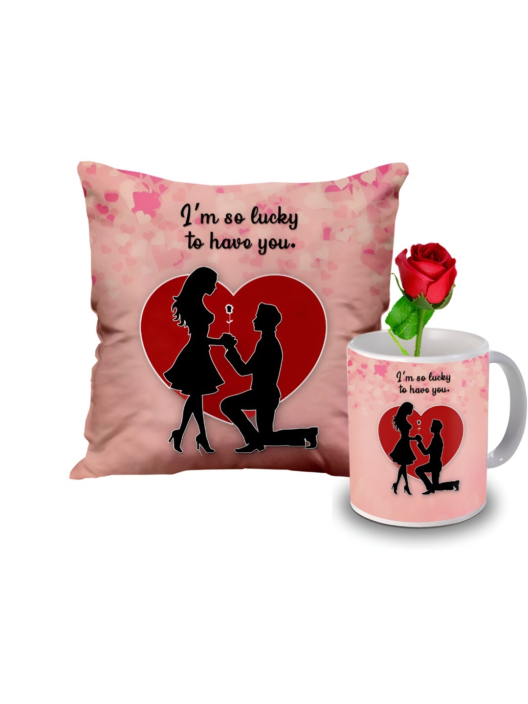 

ME & YOU Pink & White 3 Pieces Printed Valentine's Gift Set