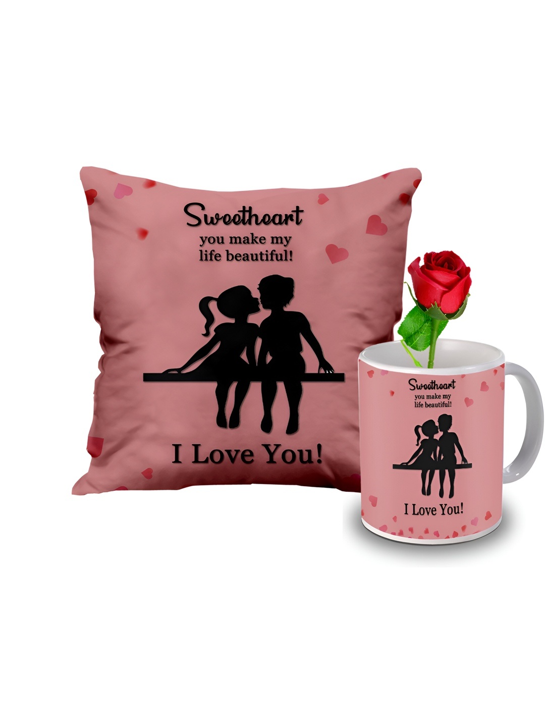 

ME & YOU Pink & Black 3 Pieces Printed Valentine's Gift Set