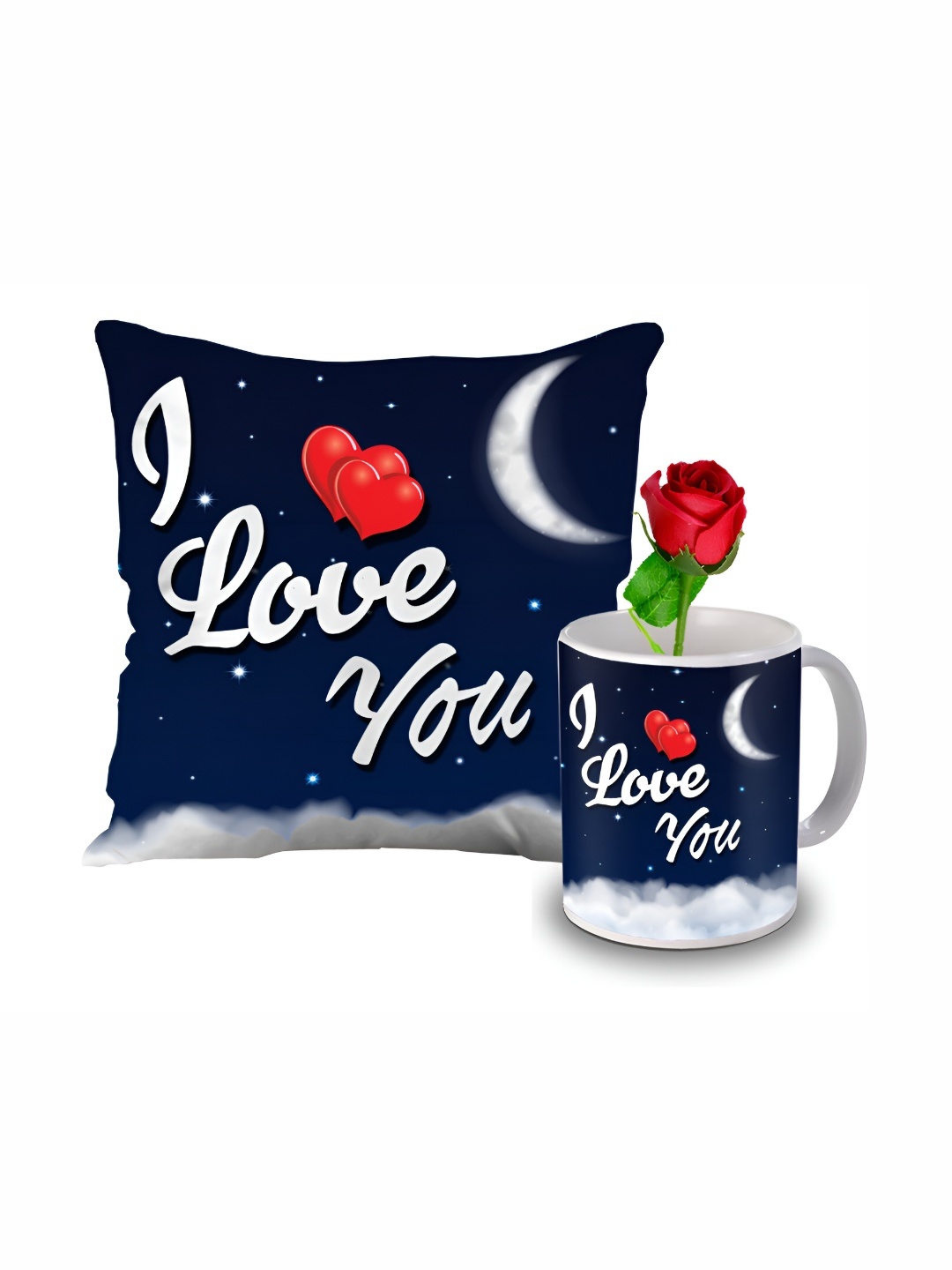 

ME & YOU Navy Blue & White 3 Pieces Printed Home Gift Set