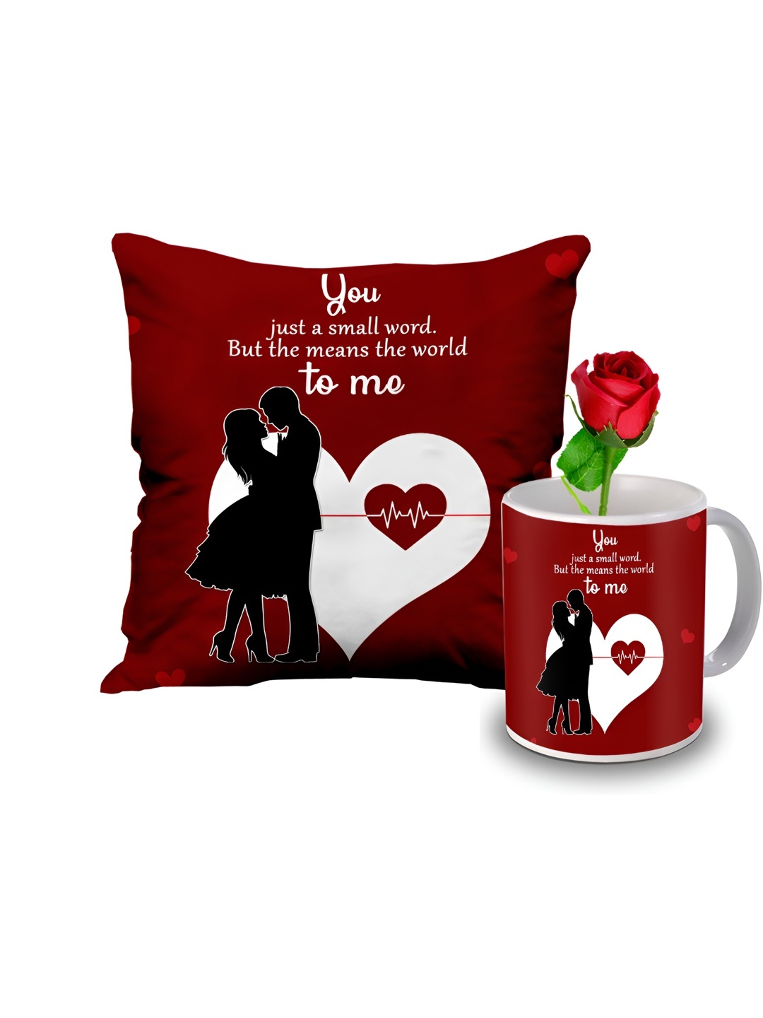 

ME & YOU Red & White 3 Pieces Printed Home Gift Set