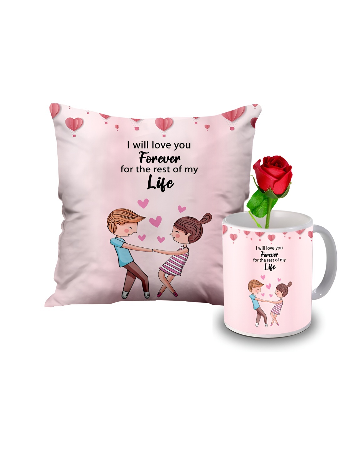 

ME & YOU Pink & Red 3 Pieces Printed Valentine Gifts Set
