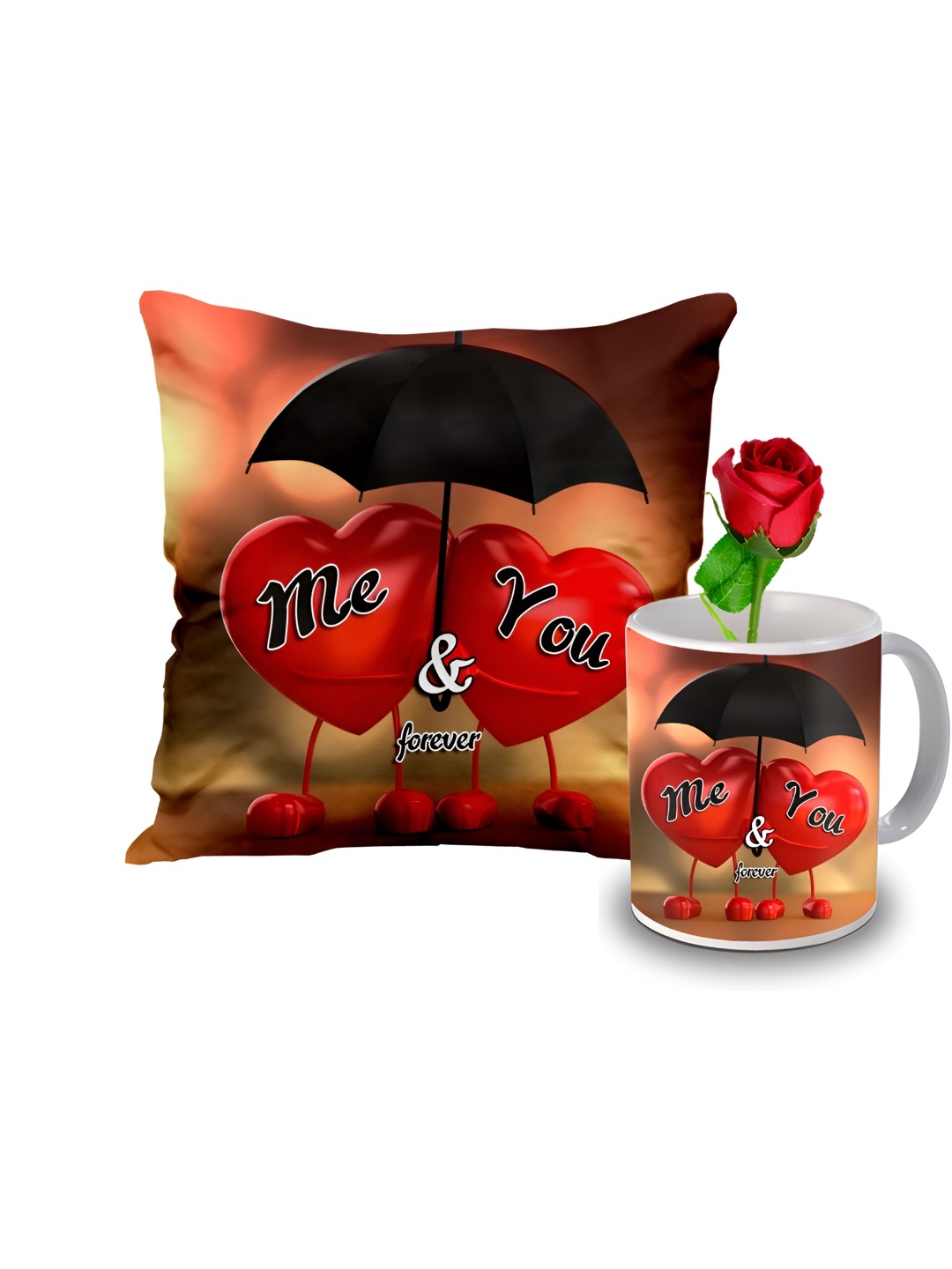 

ME & YOU Brown & Red Printed Valentine's Day Special Gift Hamper