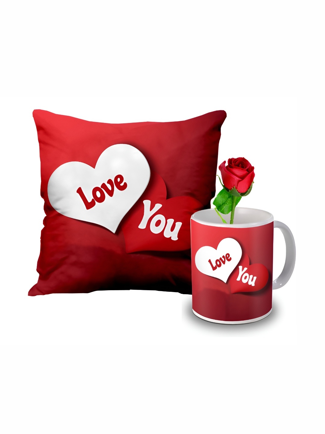 

ME & YOU Red & White 3 Pieces Printed Home Gift Set