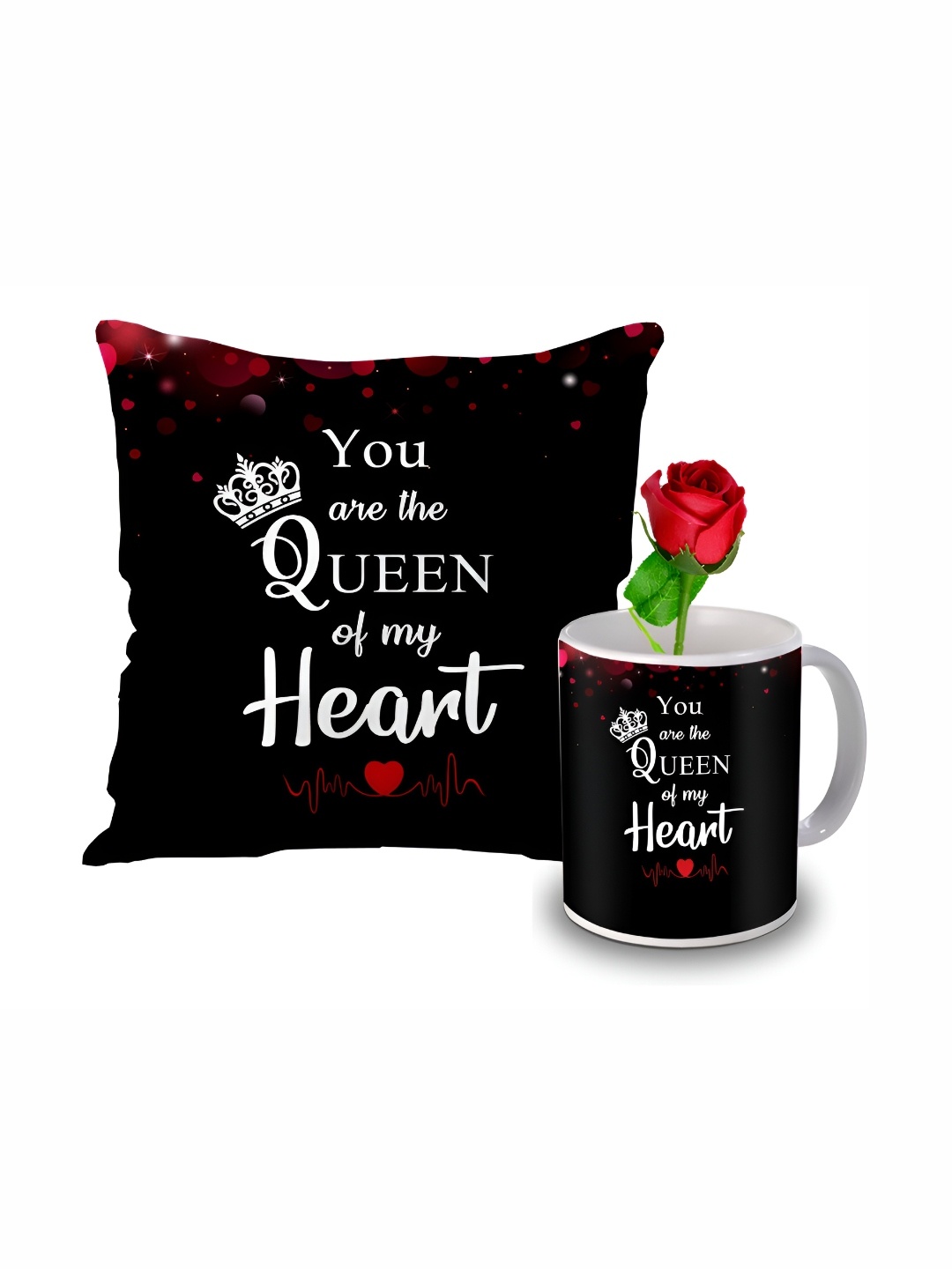 

ME & YOU Black & White 3 Pieces Printed Valentine's Day Home Gift Set