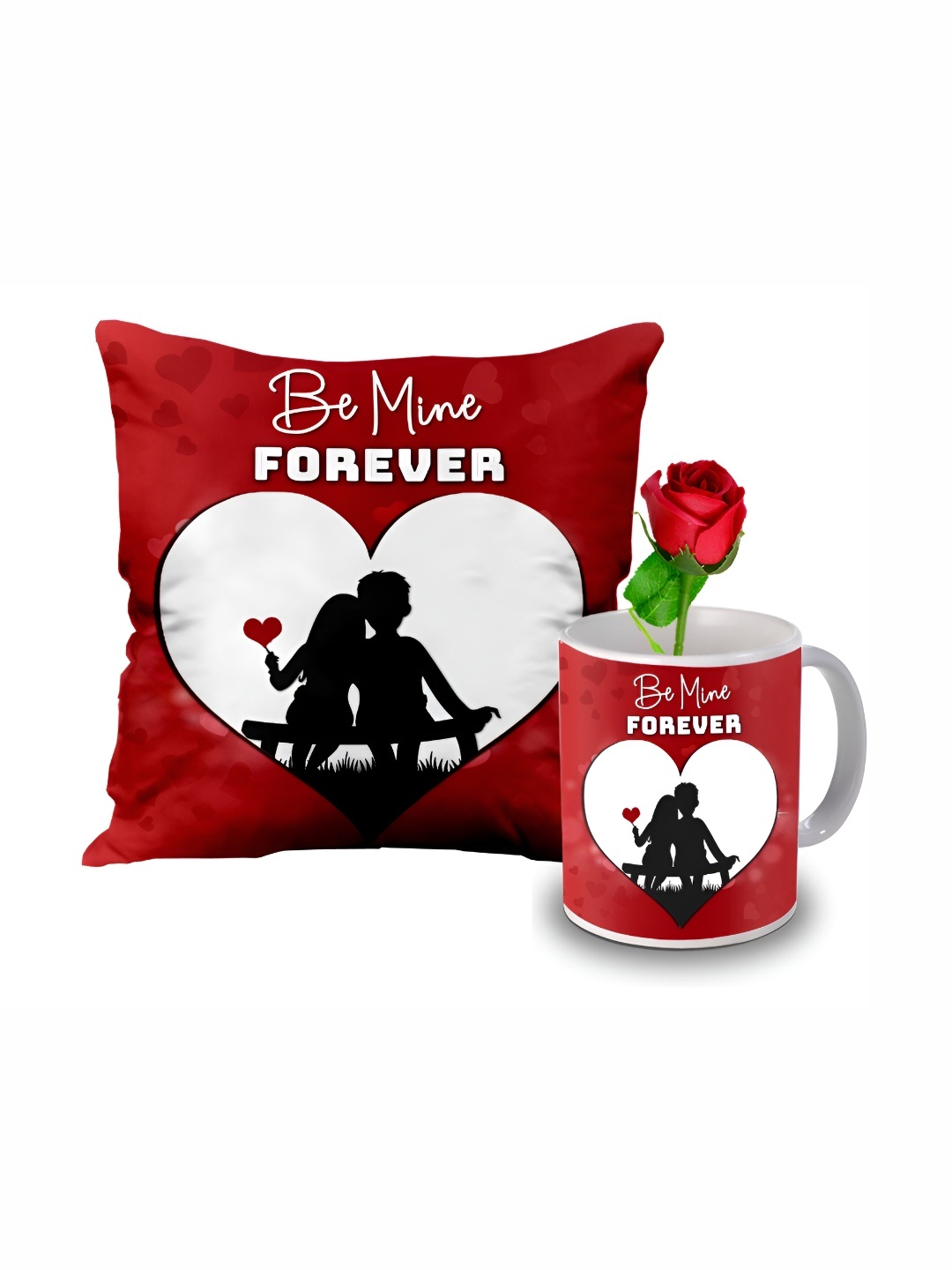 

ME & YOU Red & White 3 Pcs Printed Home Gift Set