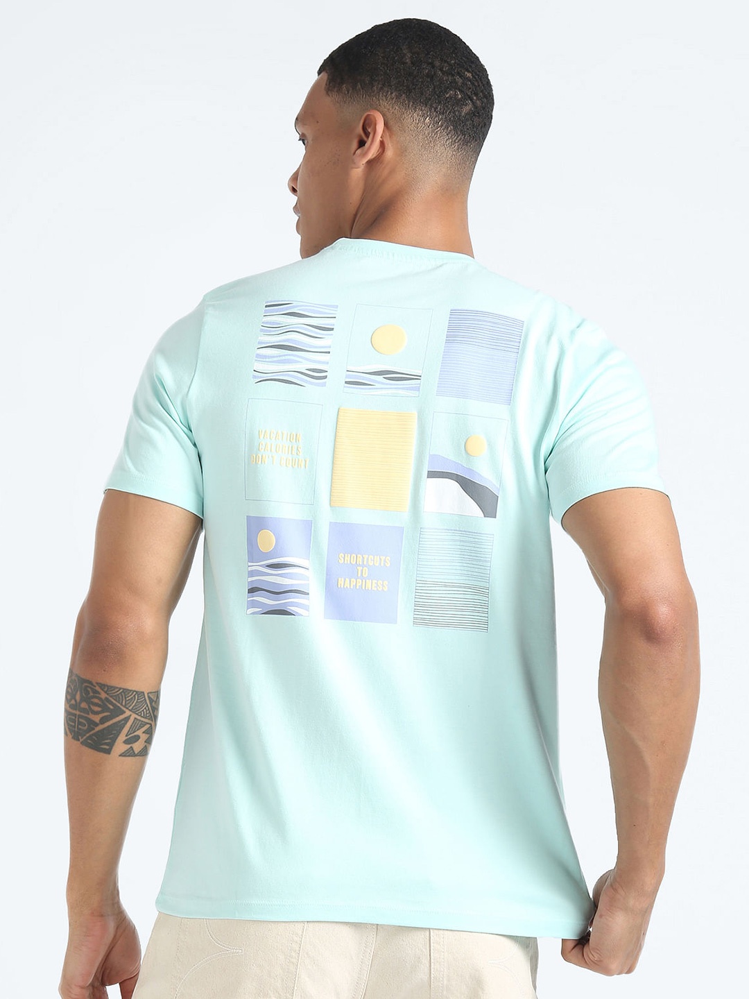 

Flying Machine Graphic Printed Pure Cotton T-shirt, Blue