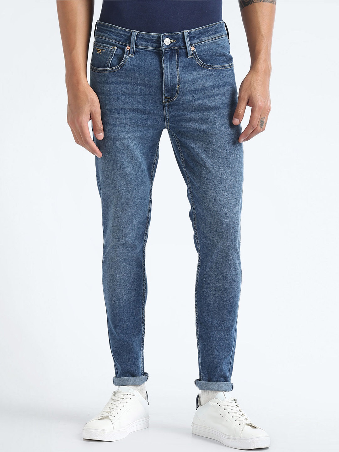 

Flying Machine Men Mid-Rise Skinny Fit Light Fade Stretchable Jeans, Blue