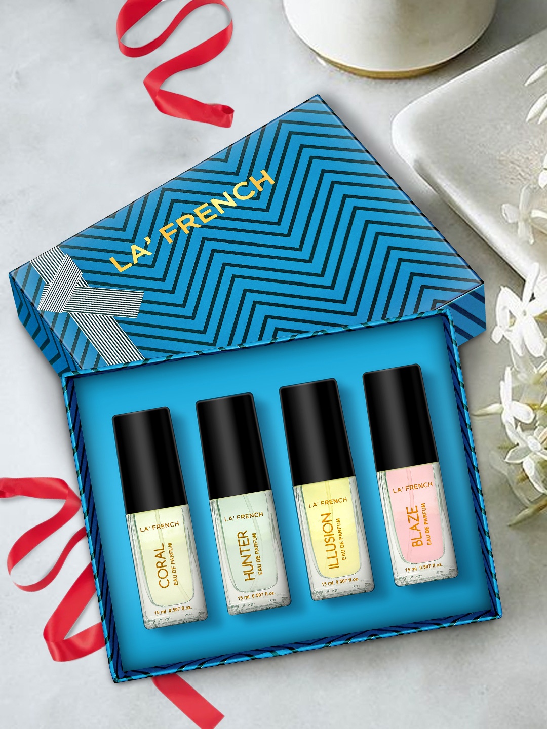 

La French Coral-Blaze-Illusion & Hunter 4-Pcs Long Lasting Eau De Parfum - 15ml Each, Black