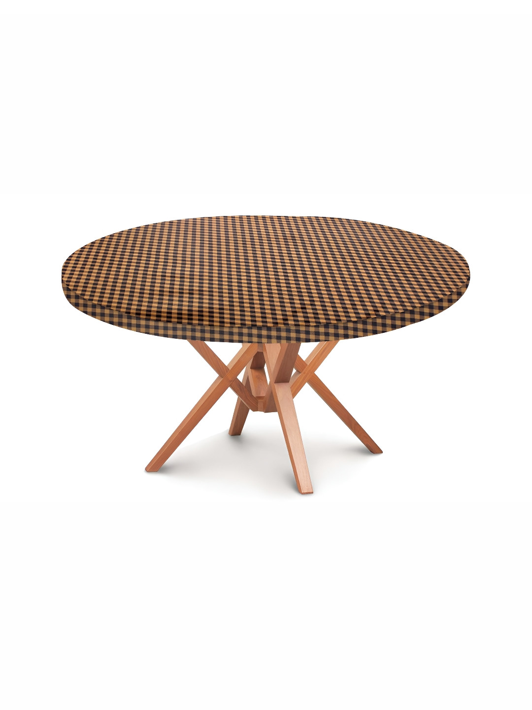 

Stylista Brown & Black Checked Waterproof Round Elasticated 4 Seater Table Cover