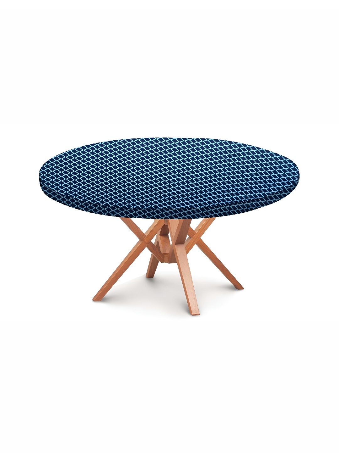 

Stylista Blue Checked Waterproof Round Elasticated 4 Seater Table Cover