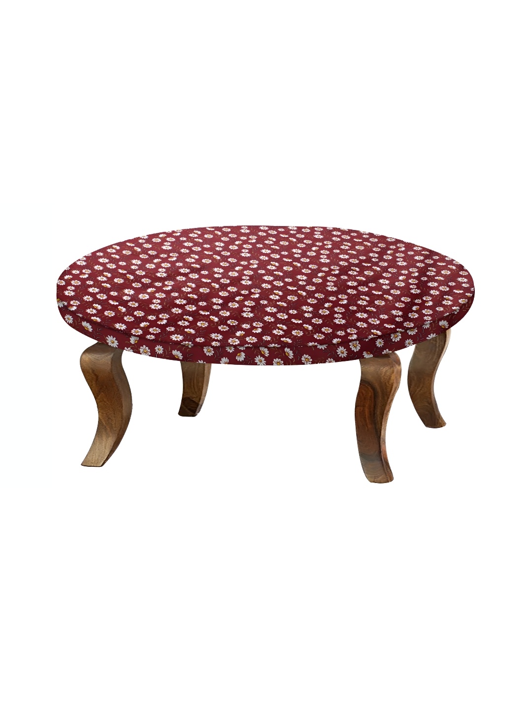 

Stylista Maroon & White Floral Printed Waterproof Elastic Round 2 Seater Table Cover