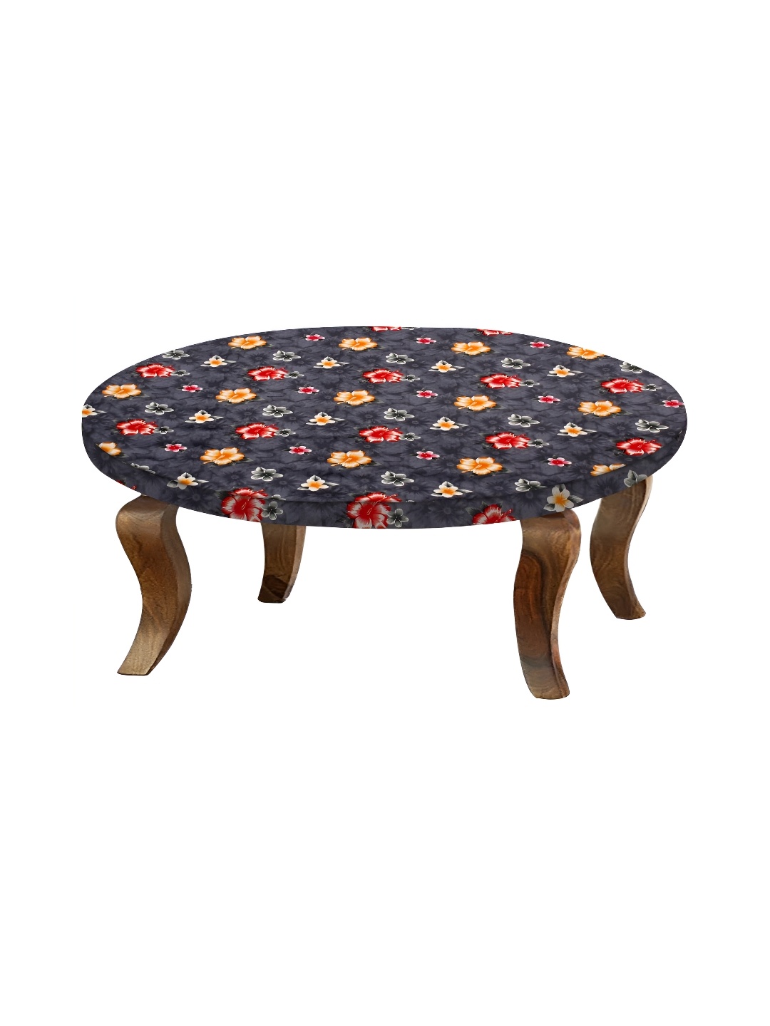 

Stylista Grey & Red Floral Printed Waterproof Elastic Round 2 Seater Table Cover