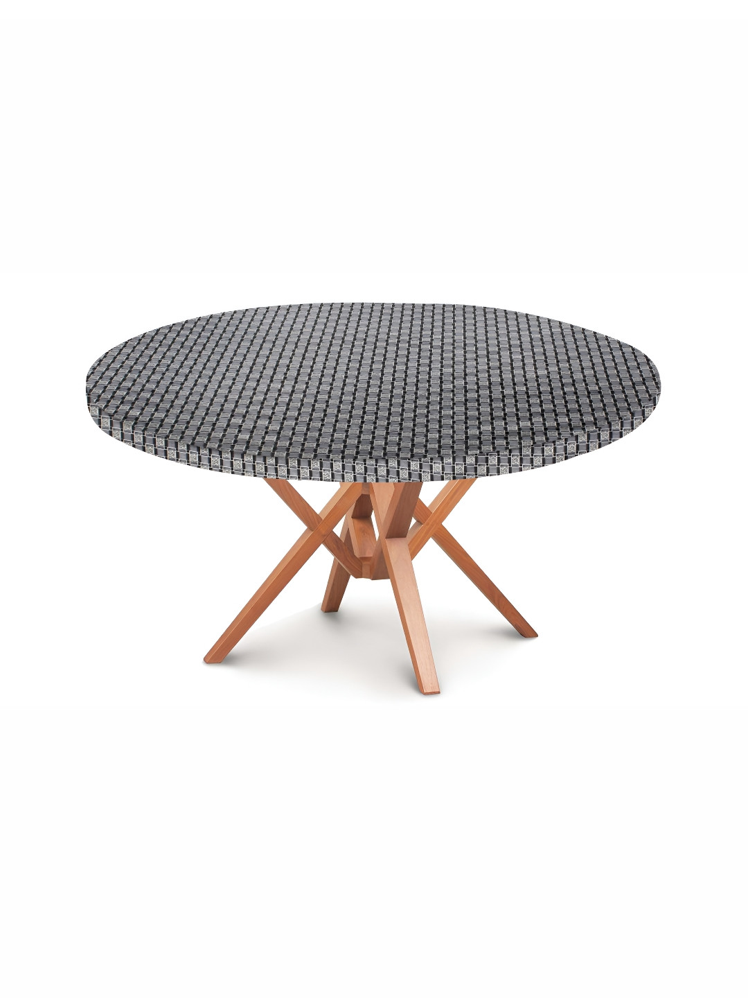 

Stylista Grey & White Checked Waterproof Round 4 Seater Table Cover