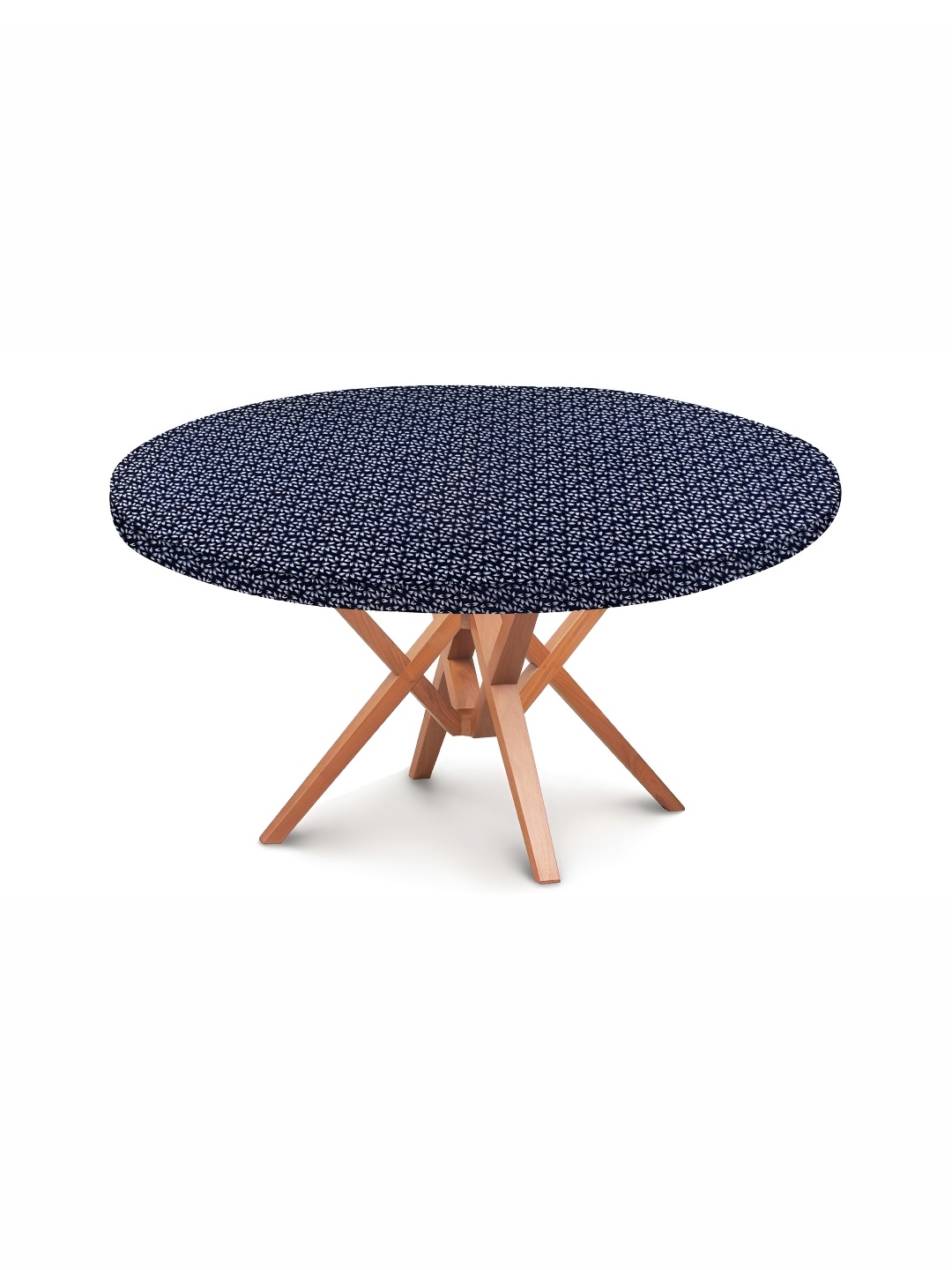 

Stylista Blue & White Floral Printed Waterproof Round 4-Seater Table Cover
