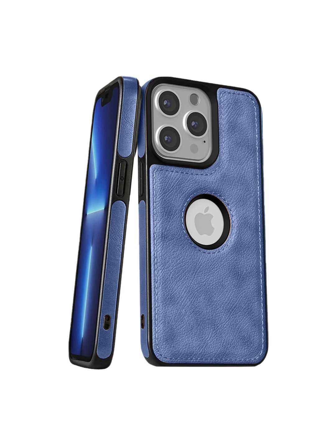 

Karwan Unisex Vegan Leather iPhone 12 Pro Max Mobile Back Case, Blue