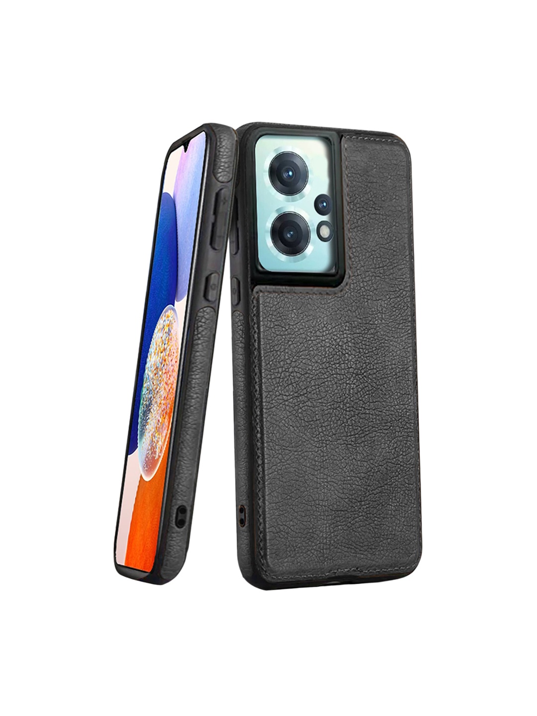 

Karwan Unisex Vegan Leather Oneplus Nord CE2 Lite Mobile Back Case, Black