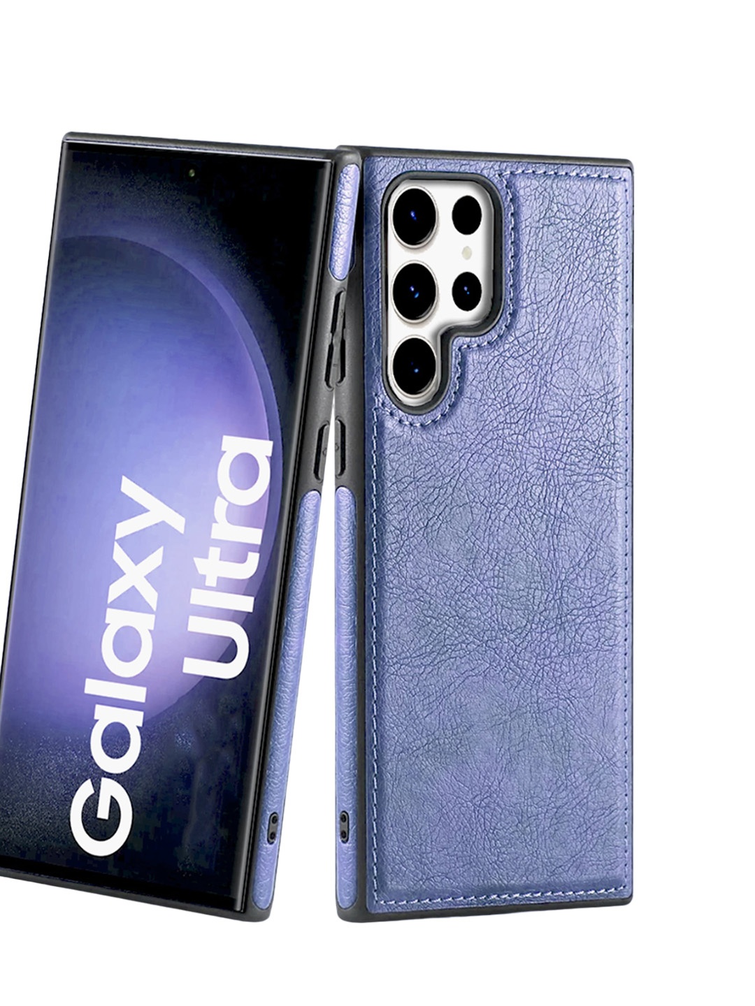 

Karwan Vegan Leather Samsung S22 Ultra Mobile Back Case, Blue