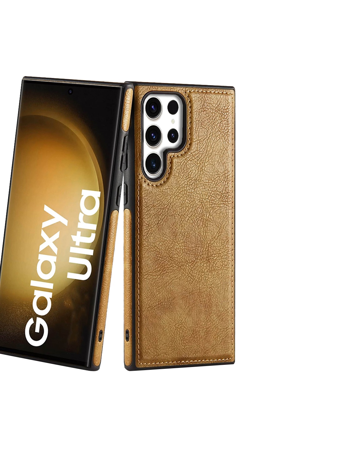 

Karwan Vegan Leather Samsung S23 Ultra Mobile Back Case, Brown
