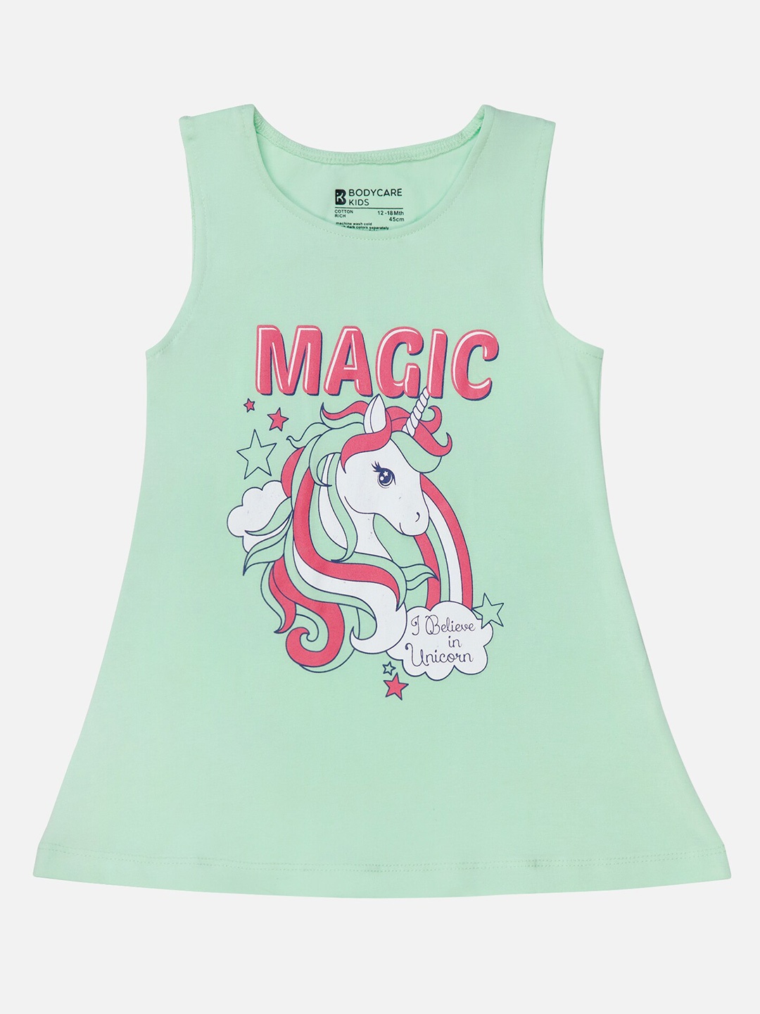 

Bodycare Infant Girls Unicorn Printed Cotton T-shirt Dress, Green
