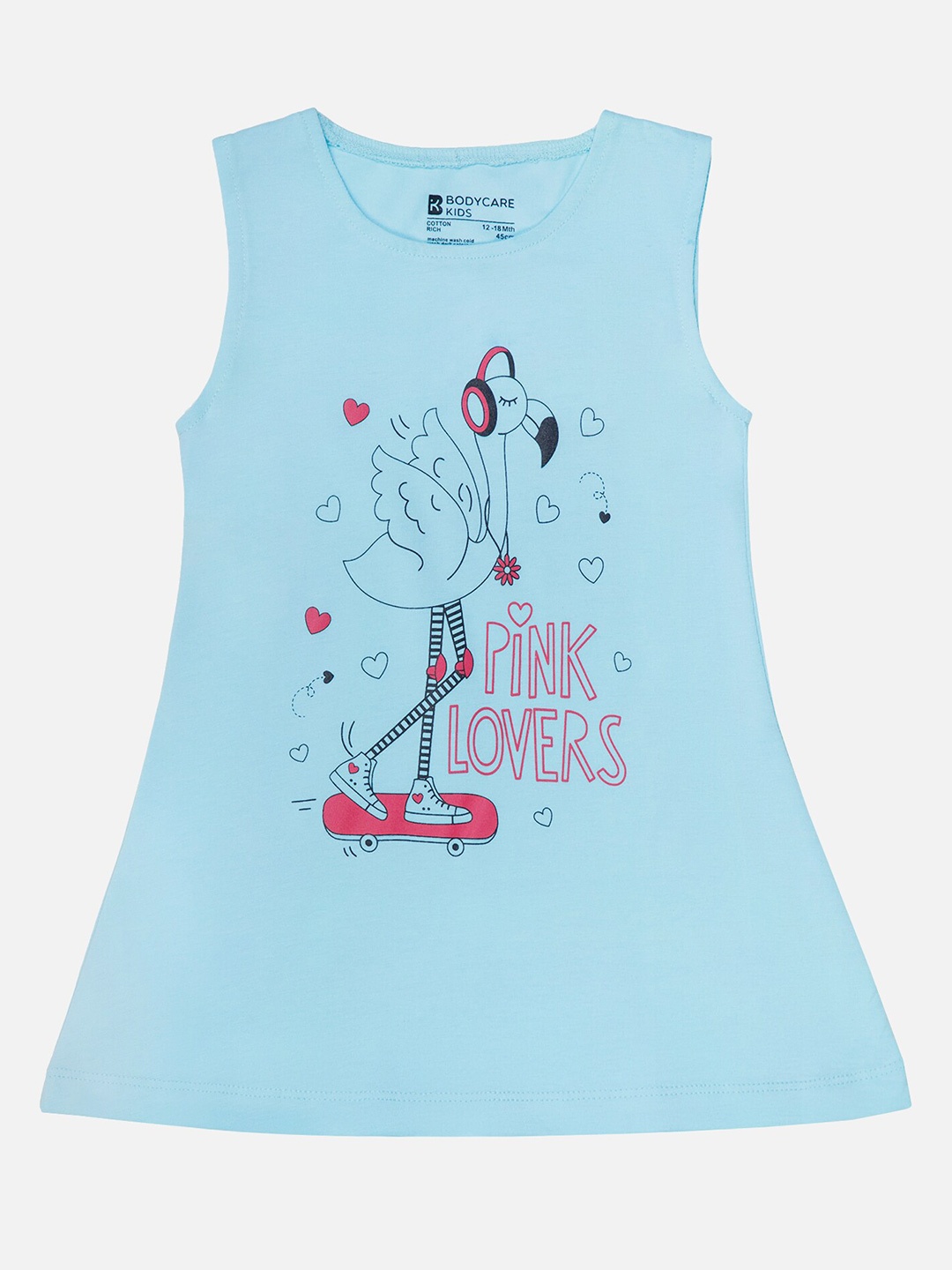 

Bodycare Girls Graphic Print A-Line Cotton Dress, Blue