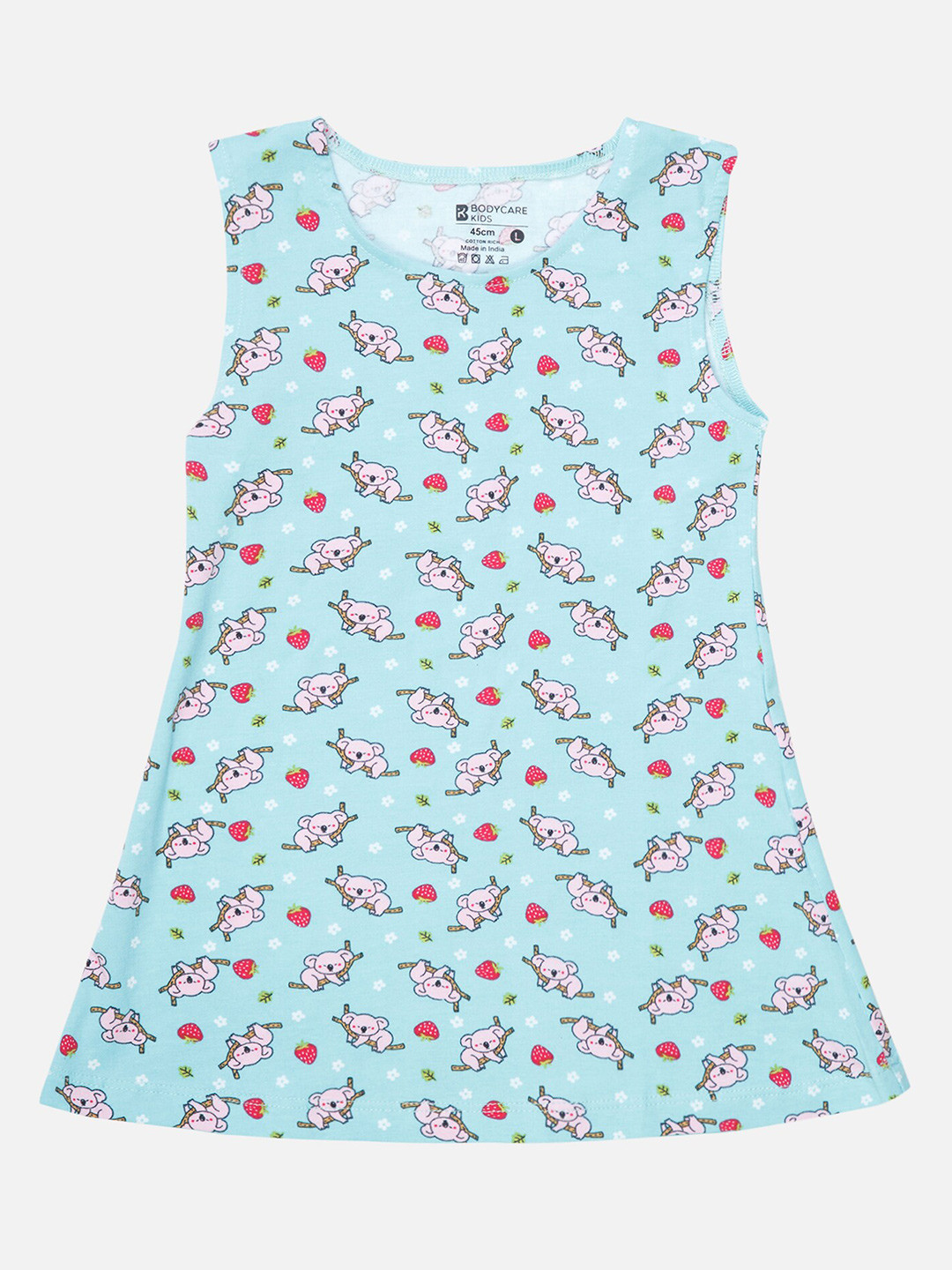 

Bodycare Girls Conversational Printed Cotton A-Line Dress, Green