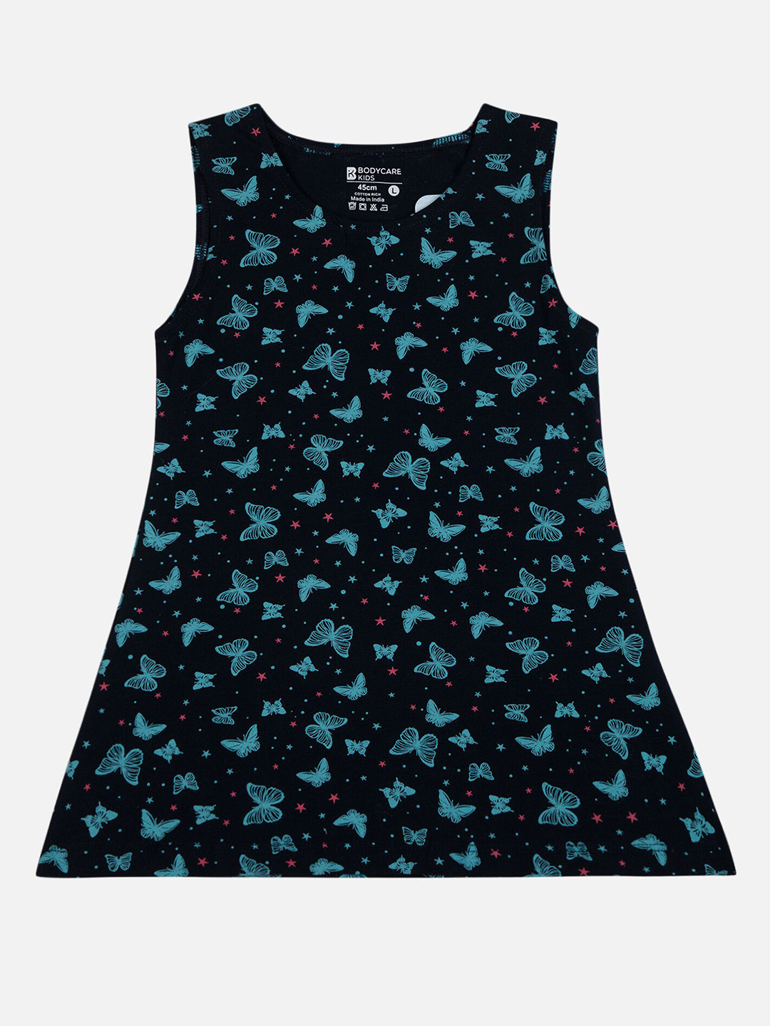 

Bodycare Girls Conversational Printed Cotton T-Shirt Dress, Navy blue