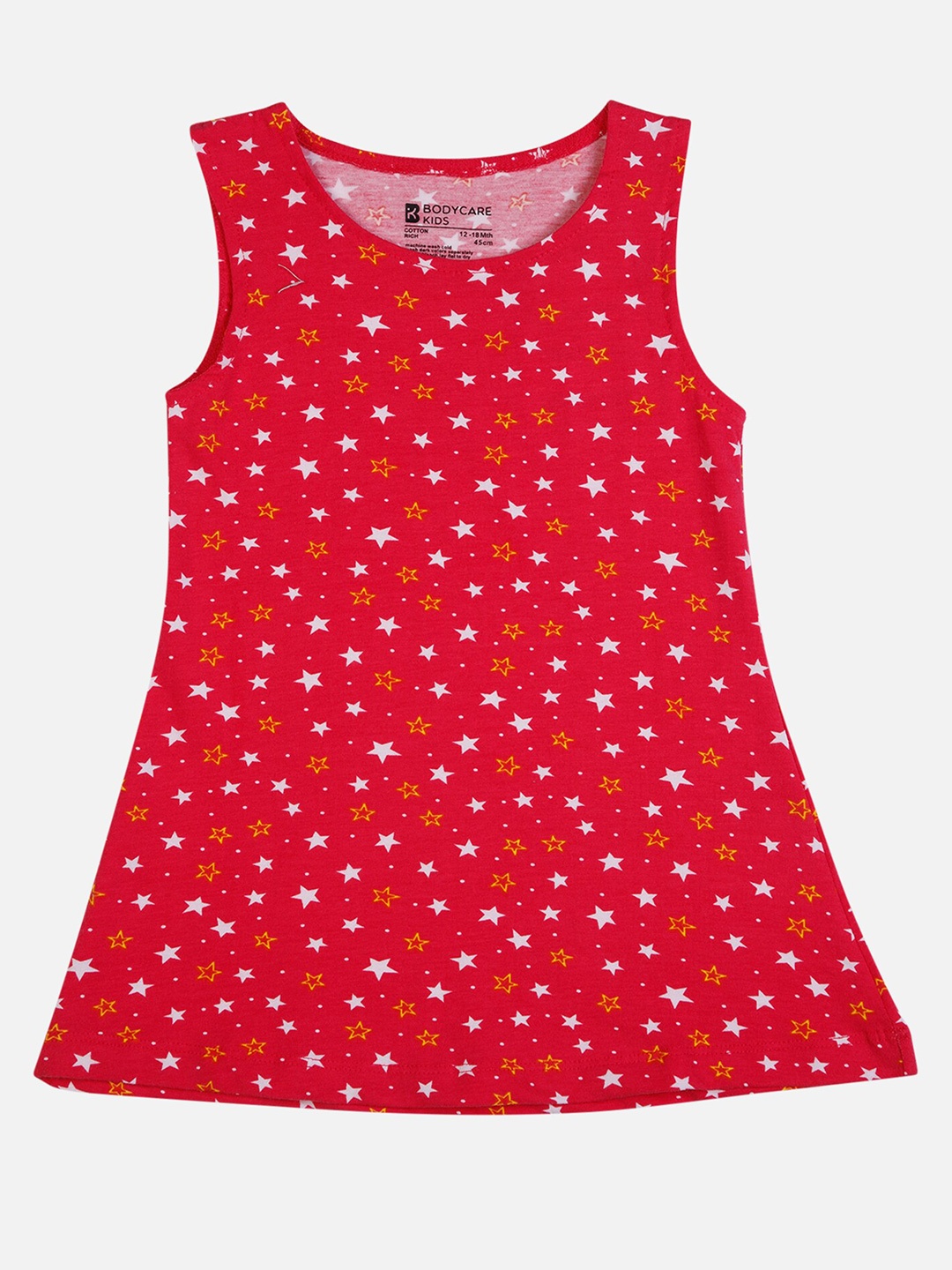 

Bodycare Infant Girls Geometric Printed Cotton T-shirt Dress, Fuchsia