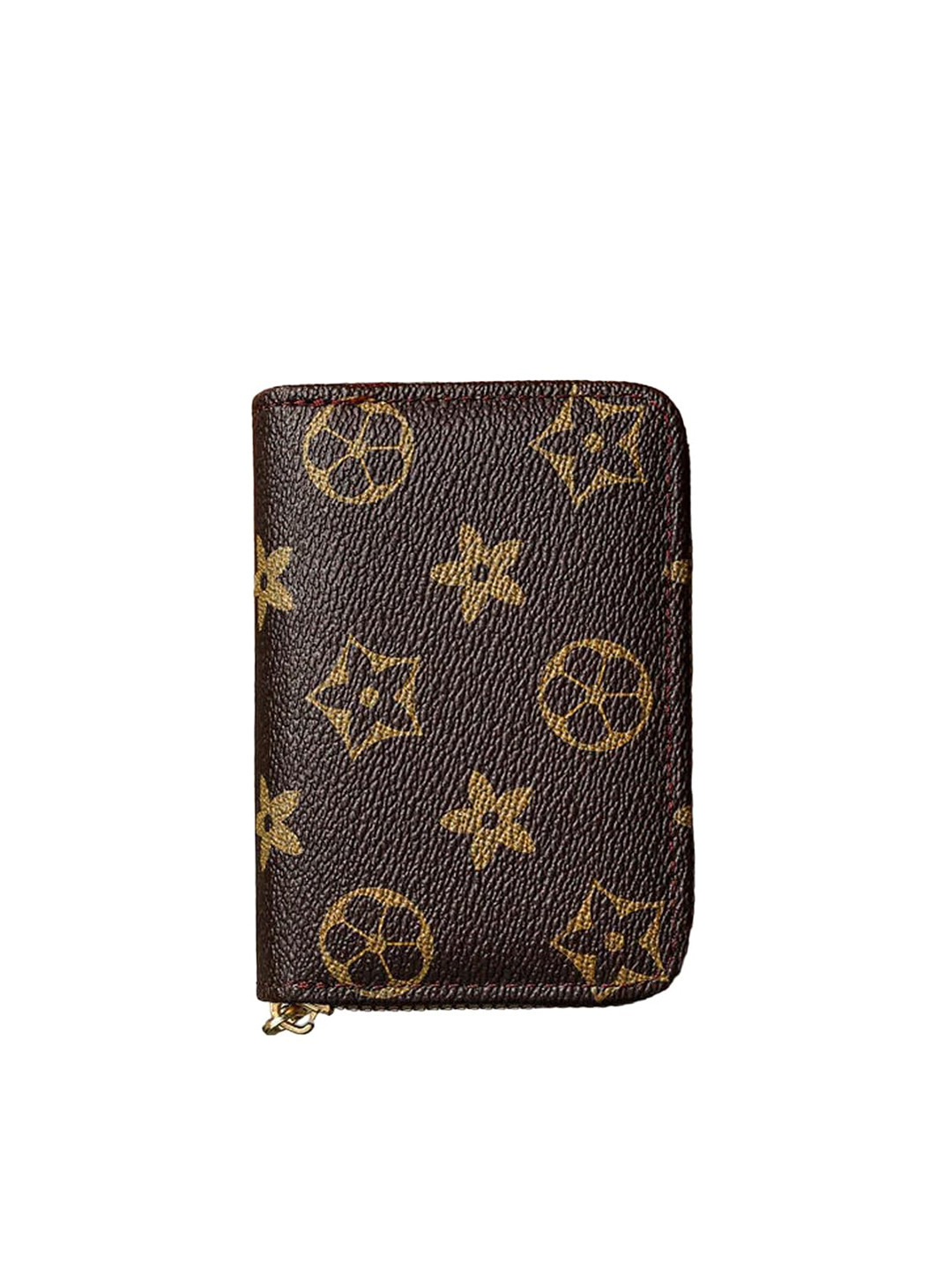 

SYGA Women Floral Printed Leather Card Holder, Brown