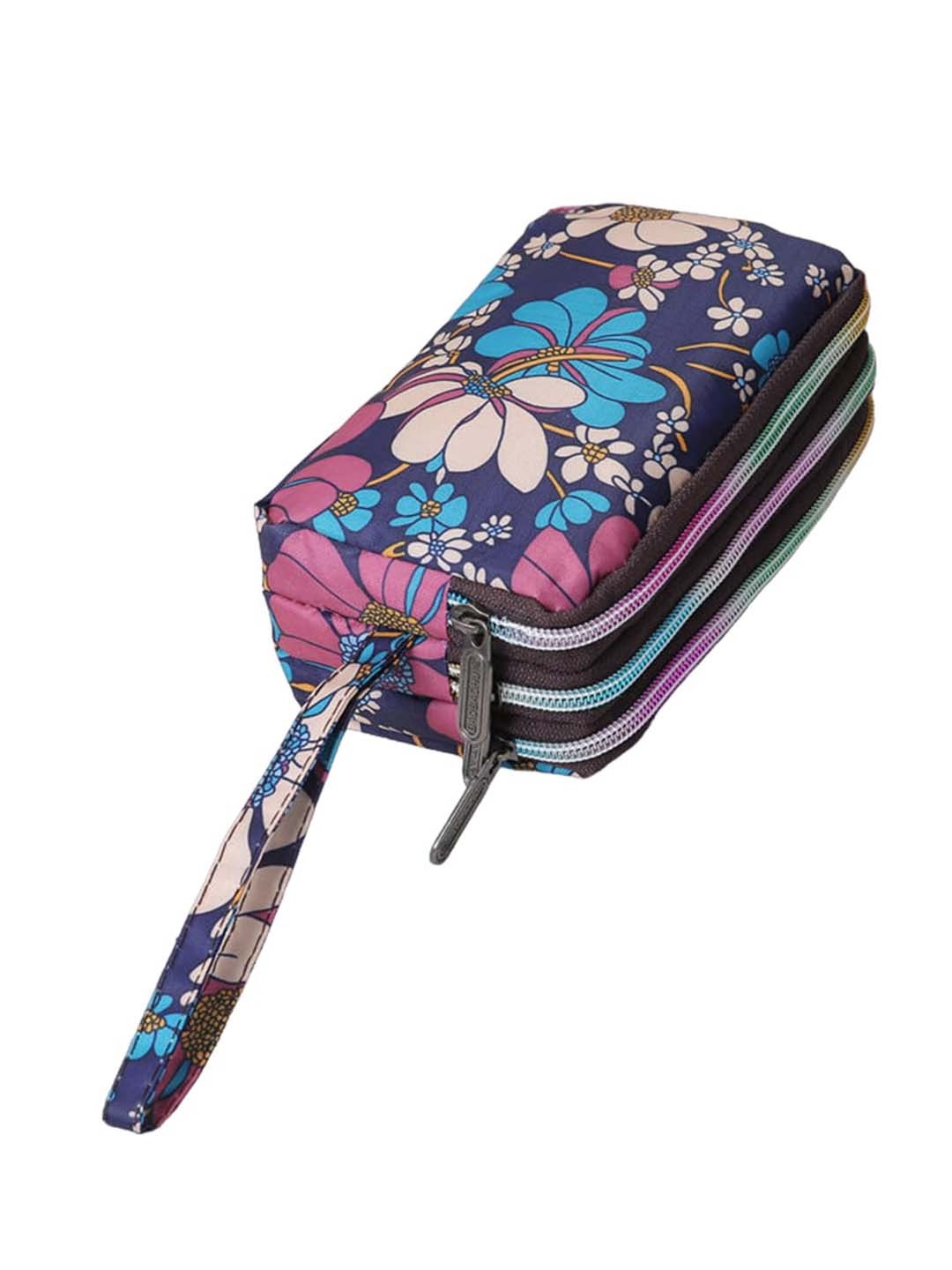 

SYGA Women Floral Printed Leather Zip Around Wallet, Purple